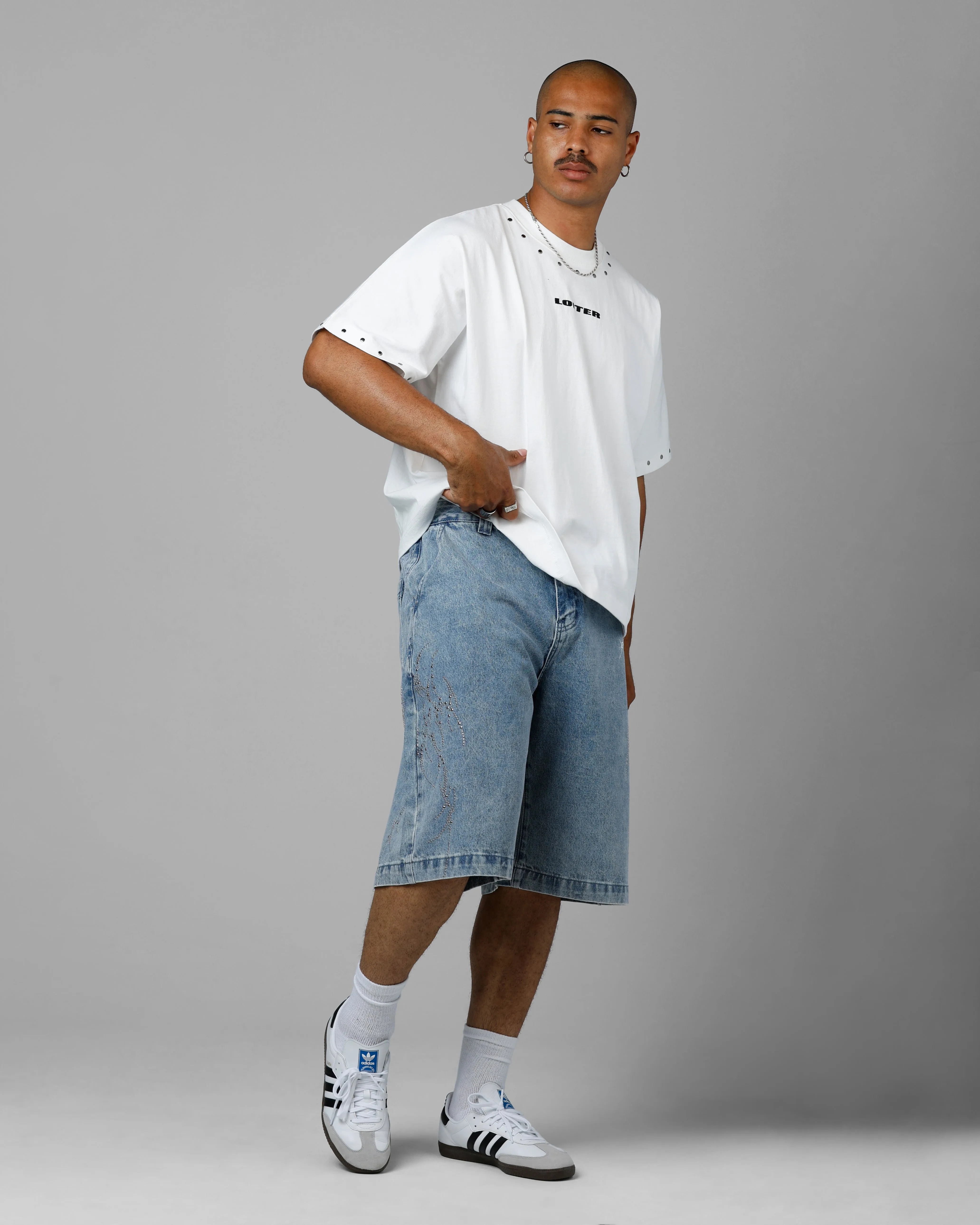 Loiter Goth Clique Jorts Blue Denim sold by Culture Kings