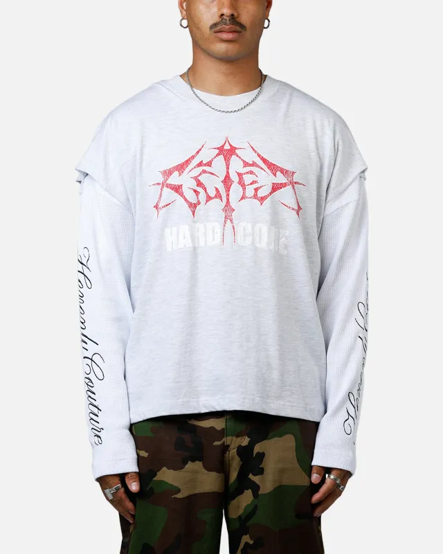 Loiter Hardcore Layered Long Sleeve T-Shirt Grey/White sold by Culture Kings