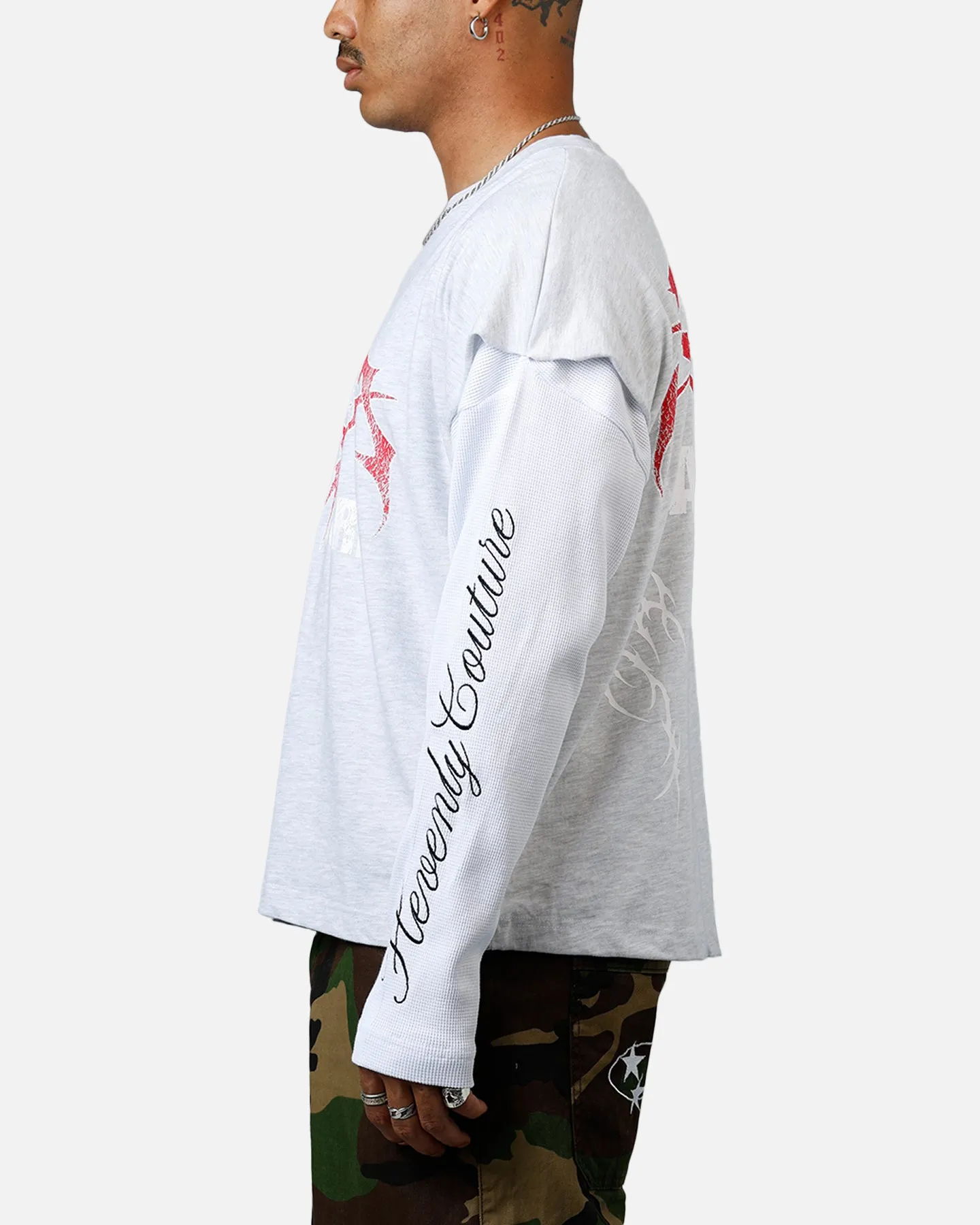 Loiter Hardcore Layered Long Sleeve T-Shirt Grey/White sold by Culture Kings product image thumbnail 5