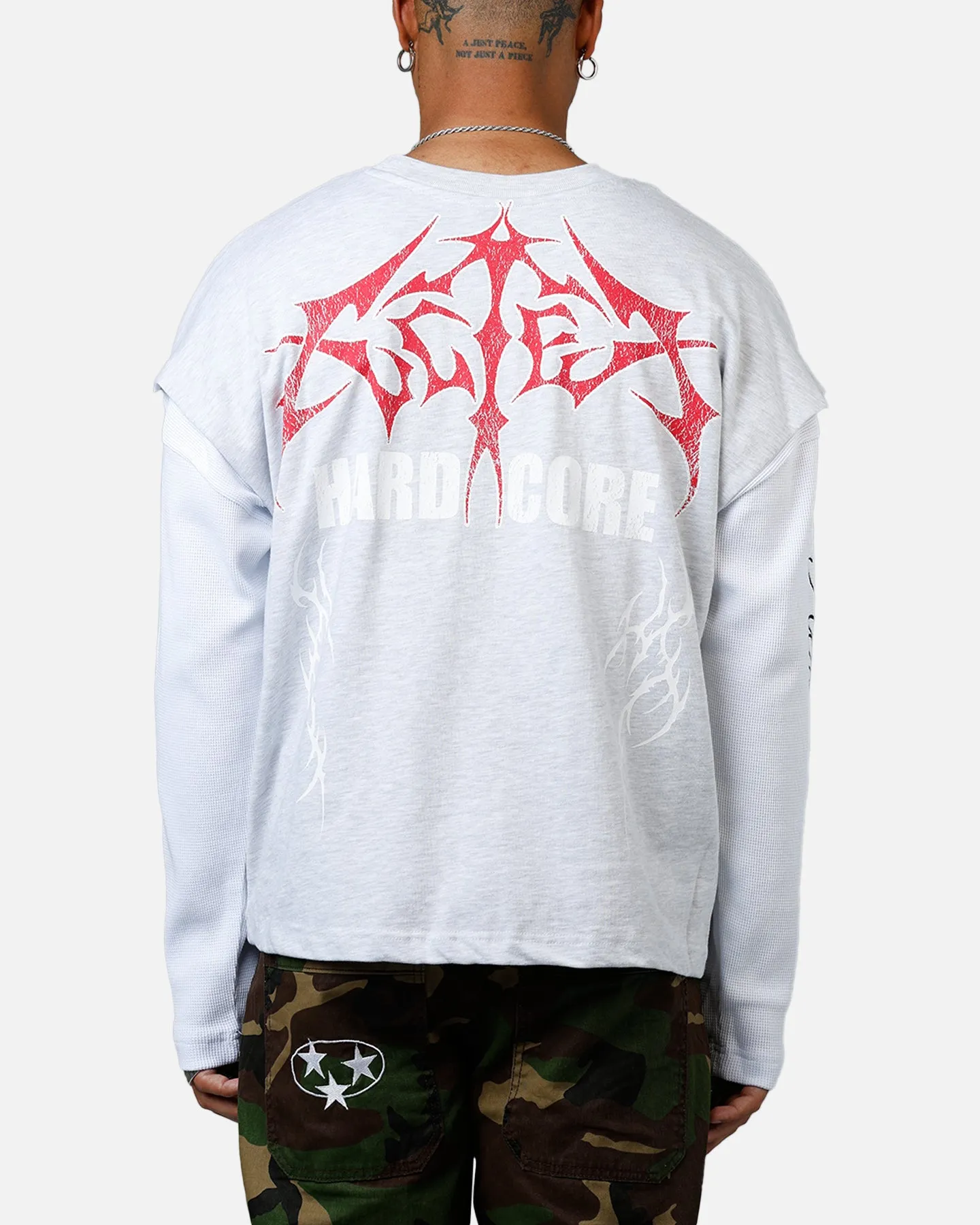 Loiter Hardcore Layered Long Sleeve T-Shirt Grey/White sold by Culture Kings product image thumbnail 2