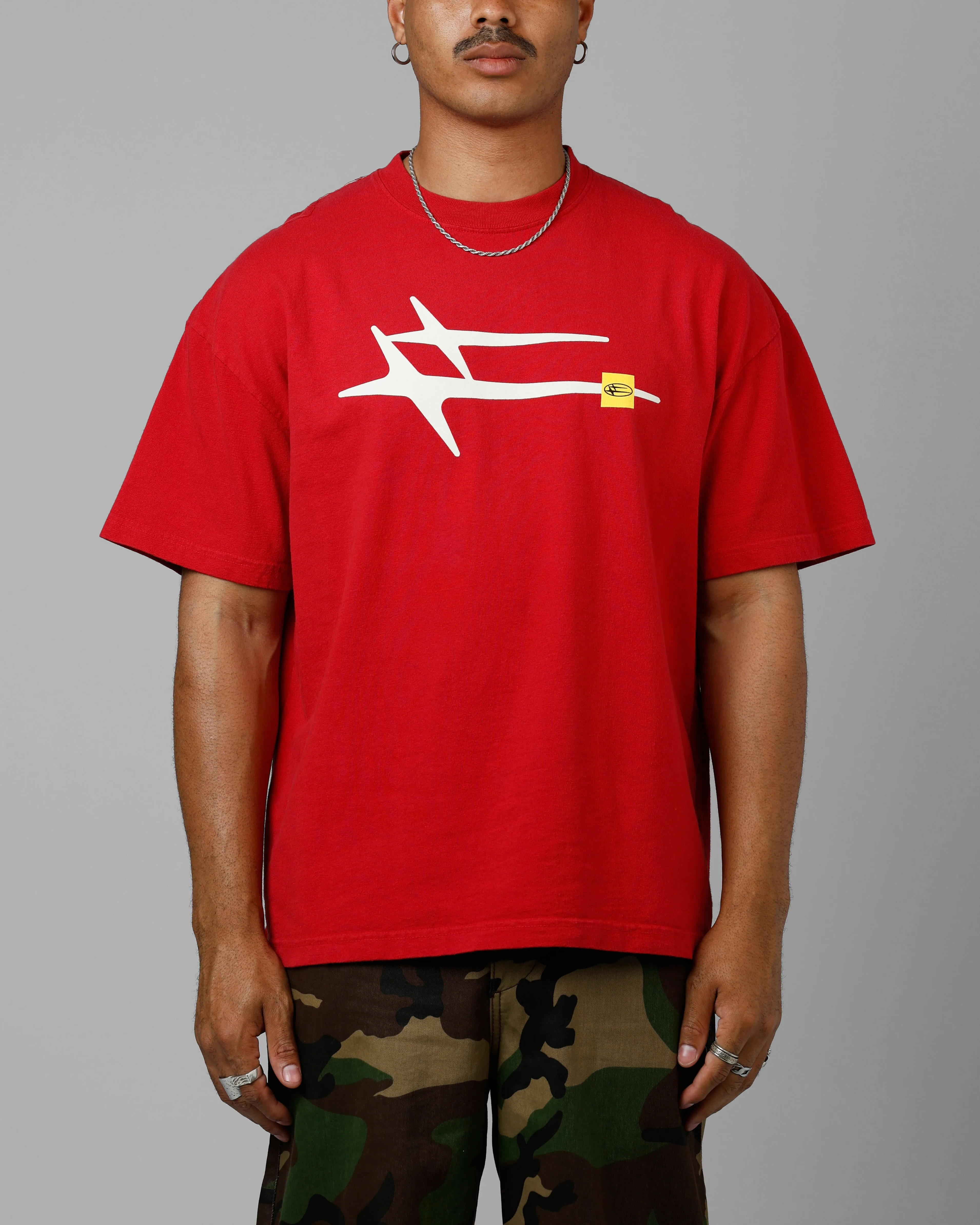 Loiter Hybrid T-Shirt Red sold by Culture Kings