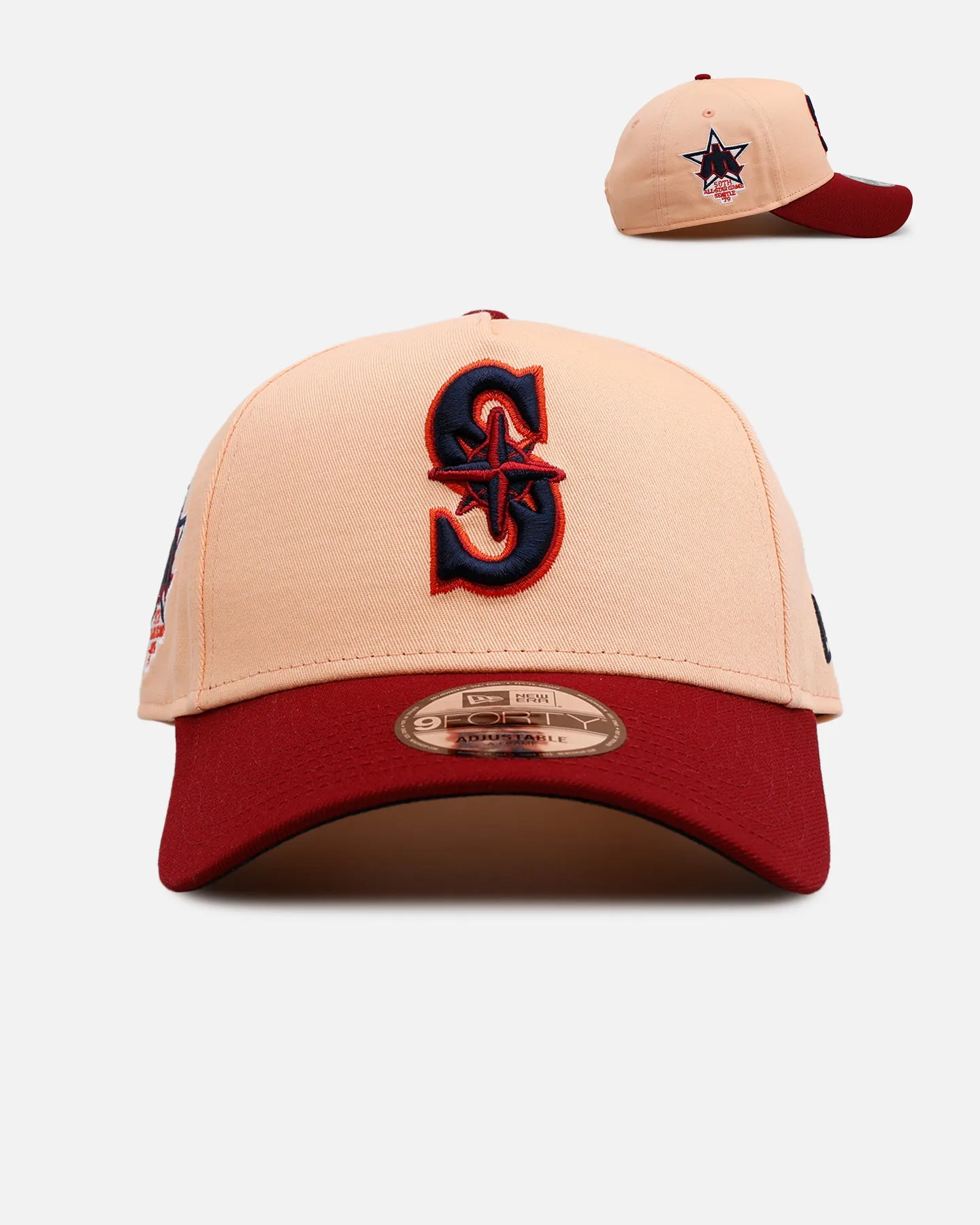 New Era Seattle Mariners 'Volcano' 9FORTY A-Frame Snapback Peach sold by Culture Kings