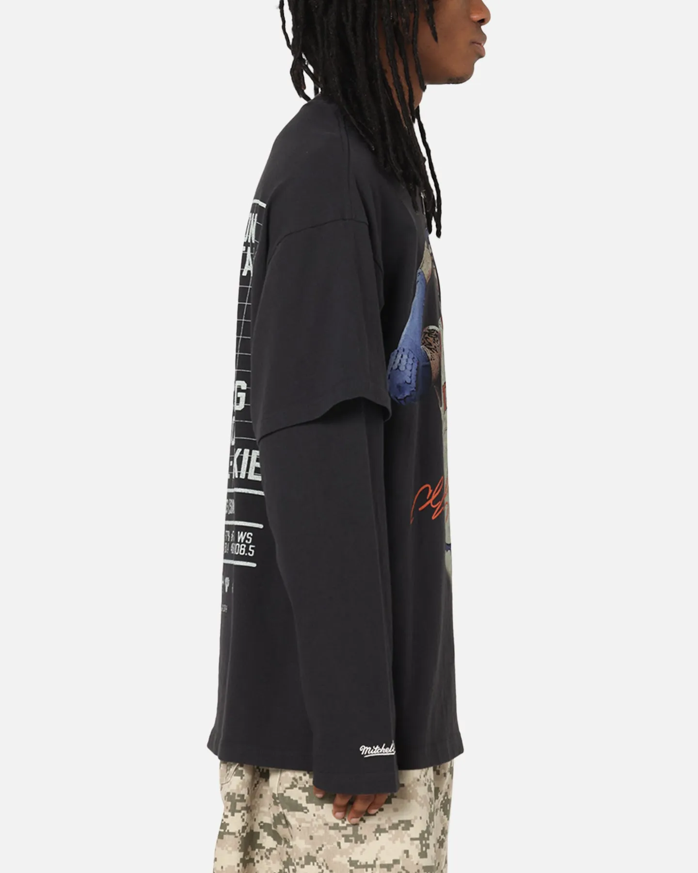 Mitchell & Ness New York Knicks Melo State Of Mind Long Sleeve T-Shirt Faded Black sold by Culture Kings product image thumbnail 5