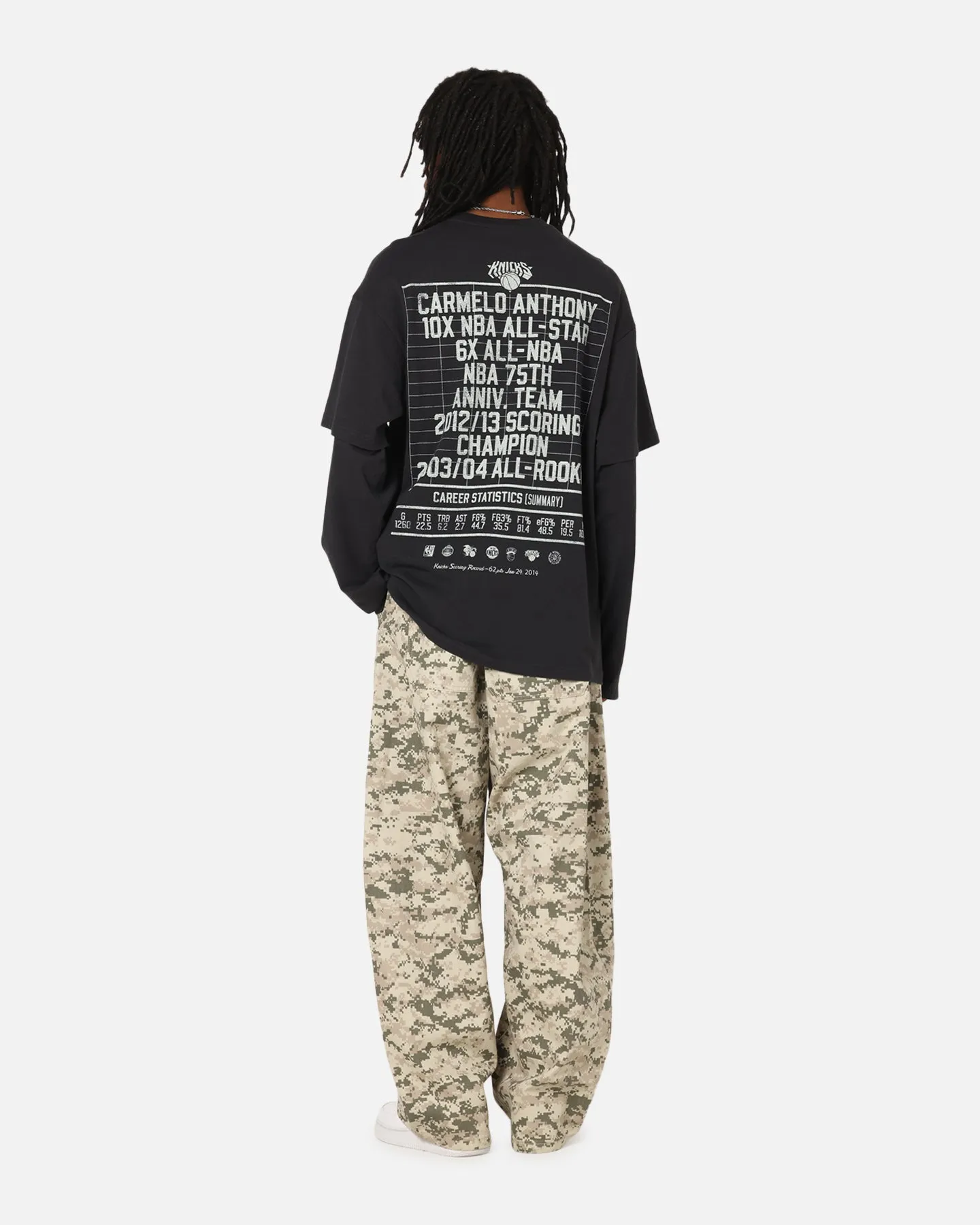 Mitchell & Ness New York Knicks Melo State Of Mind Long Sleeve T-Shirt Faded Black sold by Culture Kings product image thumbnail 4