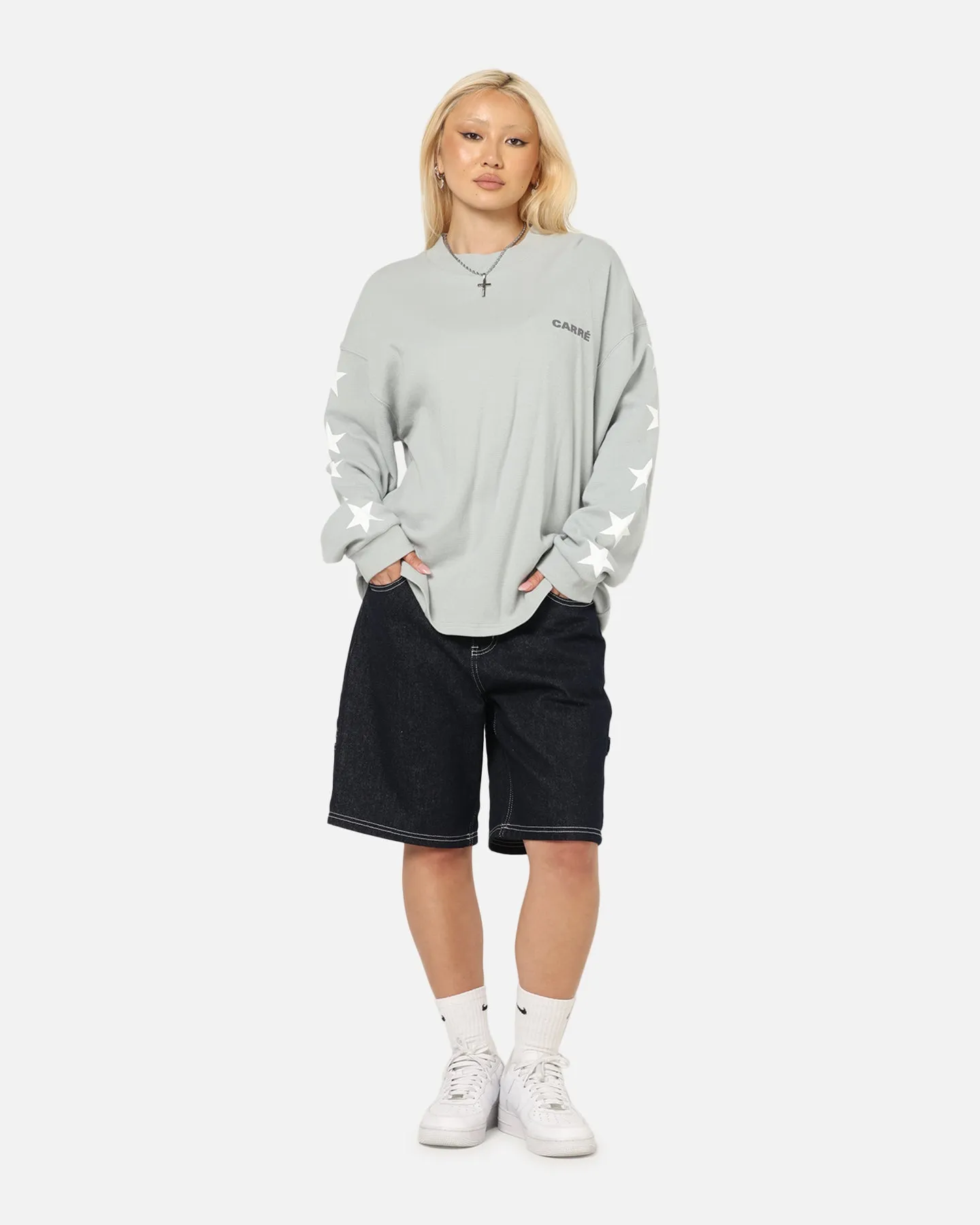 Carre Waffle Workwear Long Sleeve T-Shirt Grey sold by Culture Kings product image thumbnail 2