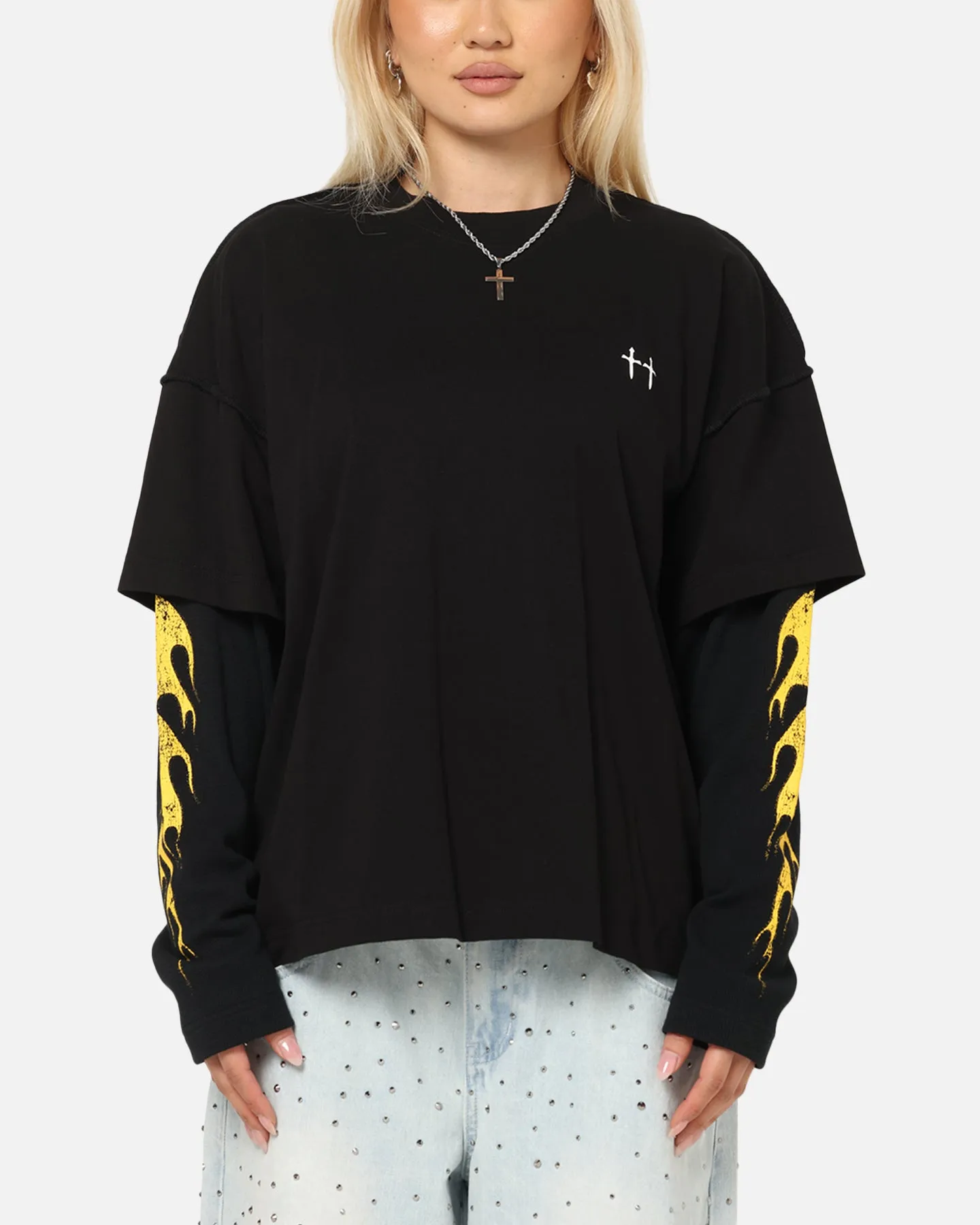 Saint Morta La Flame Long Sleeve T-Shirt Black sold by Culture Kings product image thumbnail 2