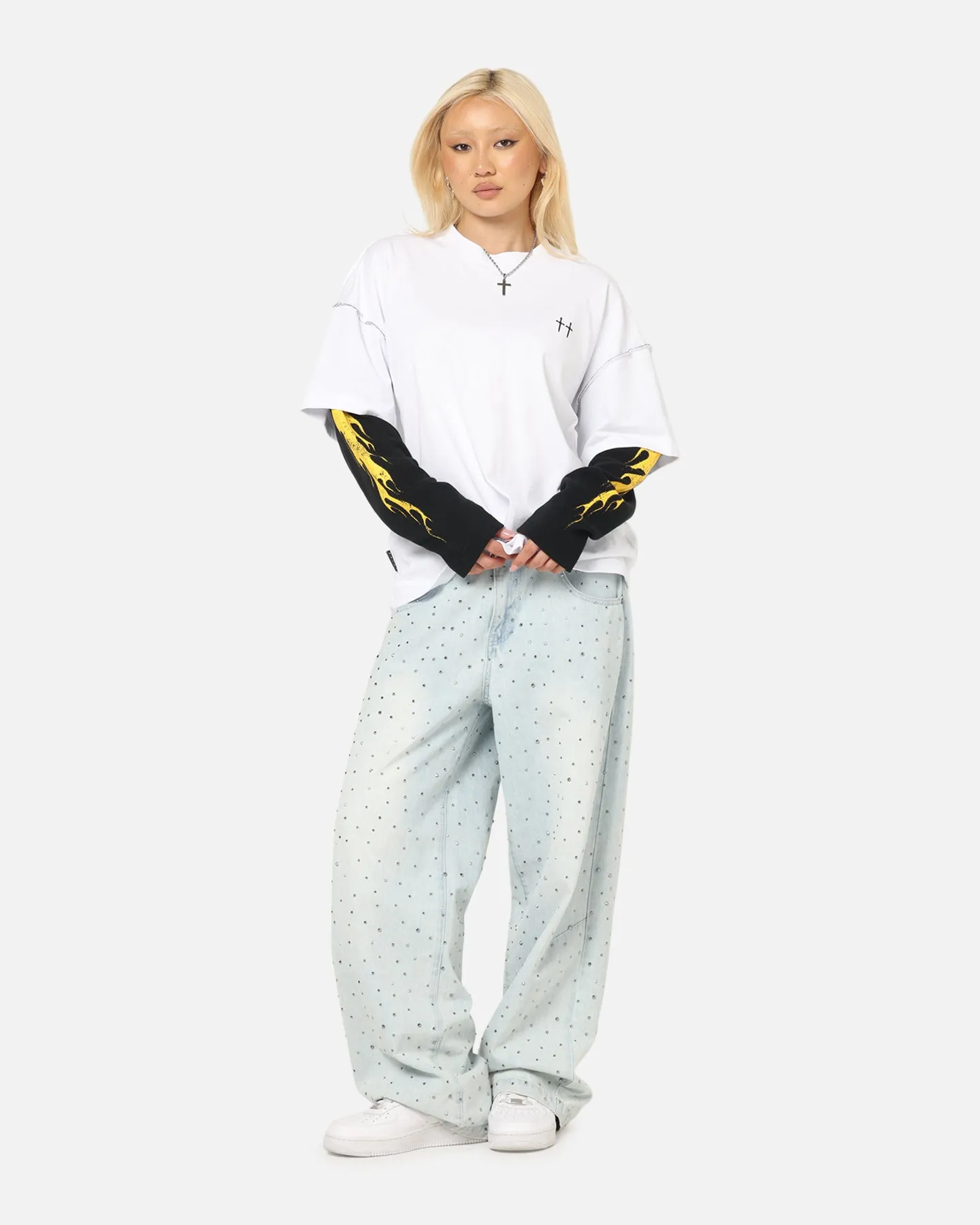 Saint Morta La Flame Long Sleeve T-Shirt White/Black sold by Culture Kings product image thumbnail 4