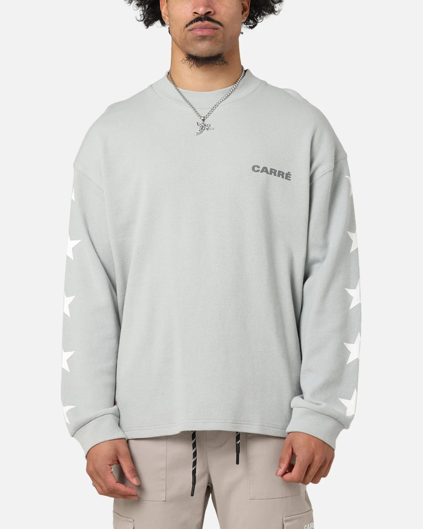 Carre Waffle Workwear Long Sleeve T-Shirt Grey sold by Culture Kings
