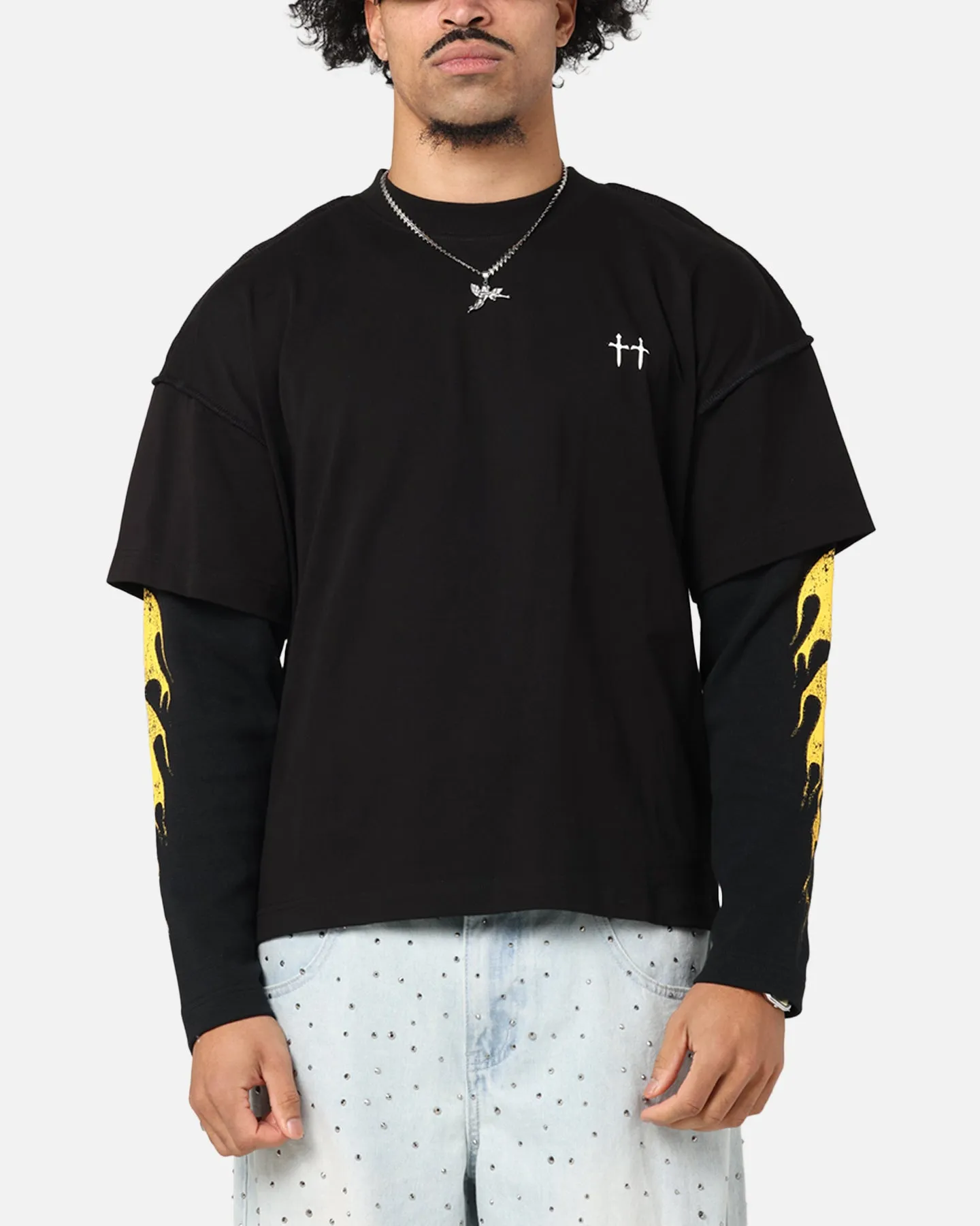 Saint Morta La Flame Long Sleeve T-Shirt Black sold by Culture Kings product image thumbnail 2
