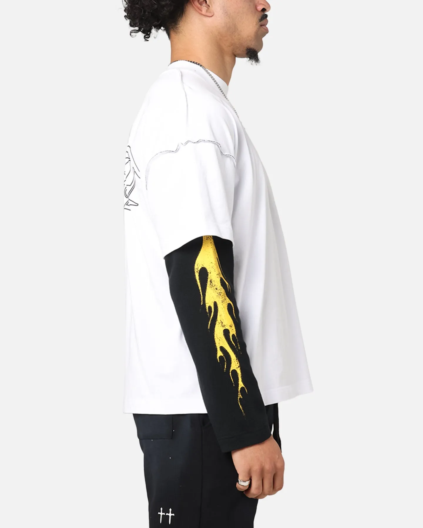 Saint Morta La Flame Long Sleeve T-Shirt White/Black sold by Culture Kings product image thumbnail 5