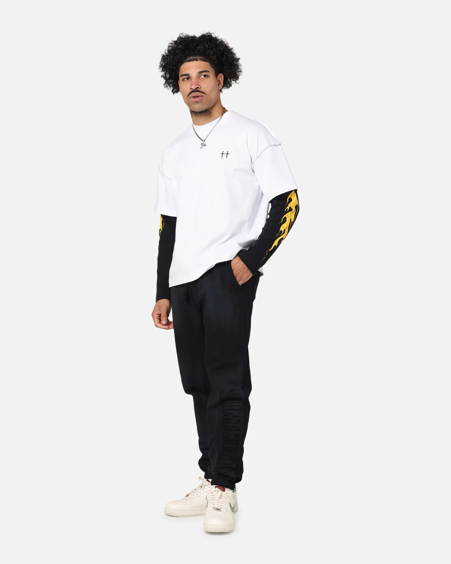 Saint Morta La Flame Long Sleeve T-Shirt White/Black sold by Culture Kings product image thumbnail 4