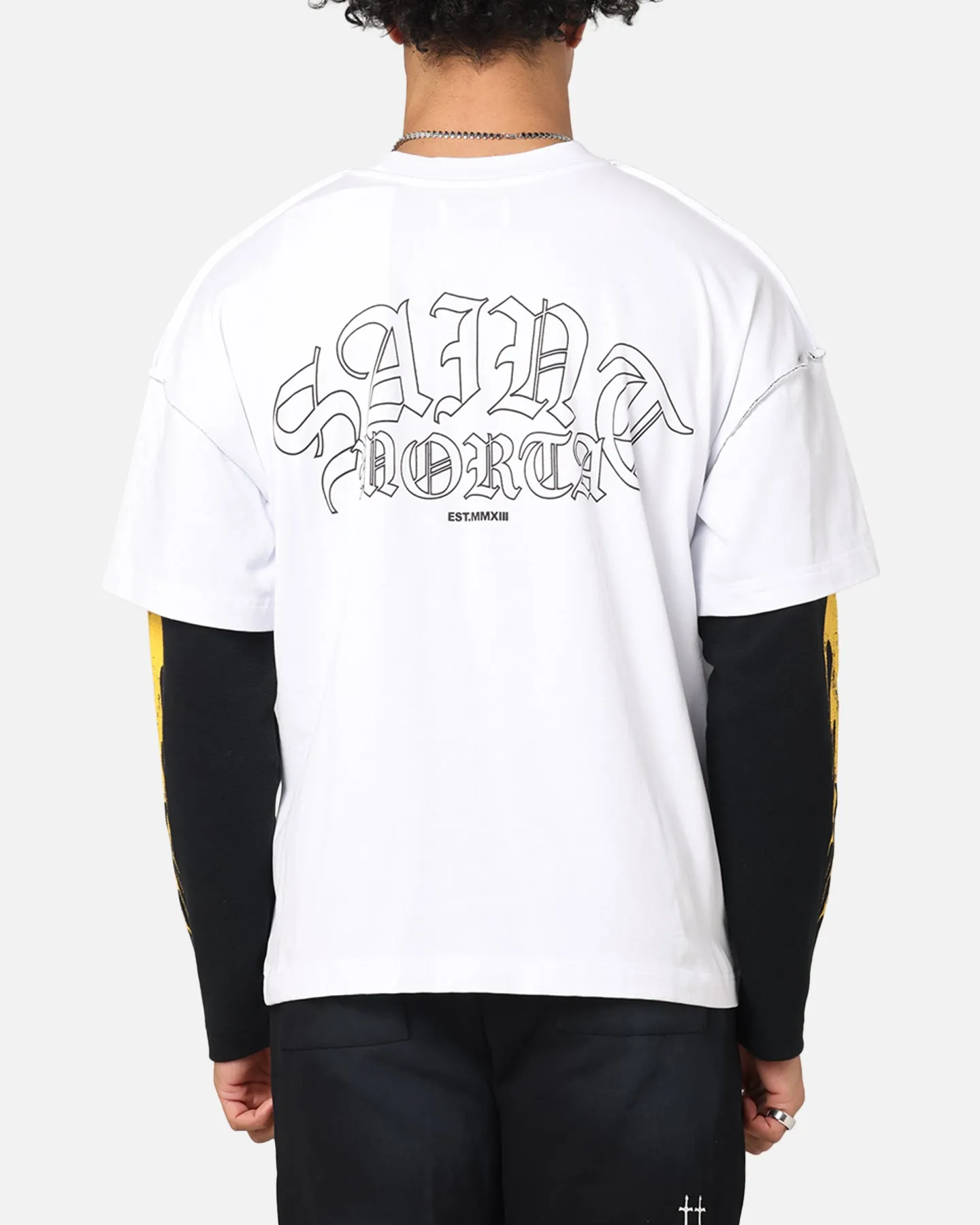 Saint Morta La Flame Long Sleeve T-Shirt White/Black sold by Culture Kings