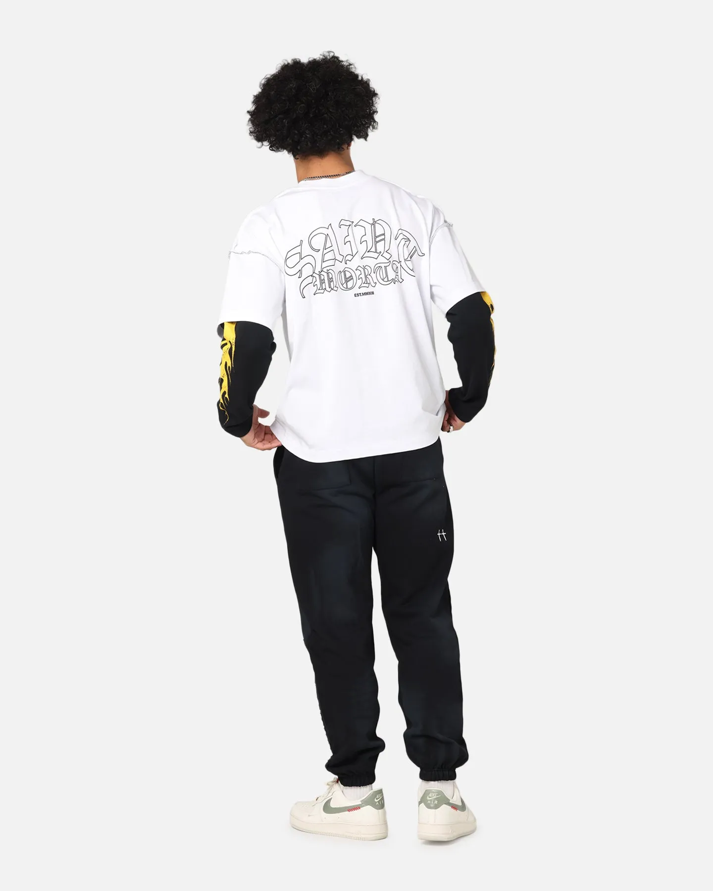 Saint Morta La Flame Long Sleeve T-Shirt White/Black sold by Culture Kings product image thumbnail 3