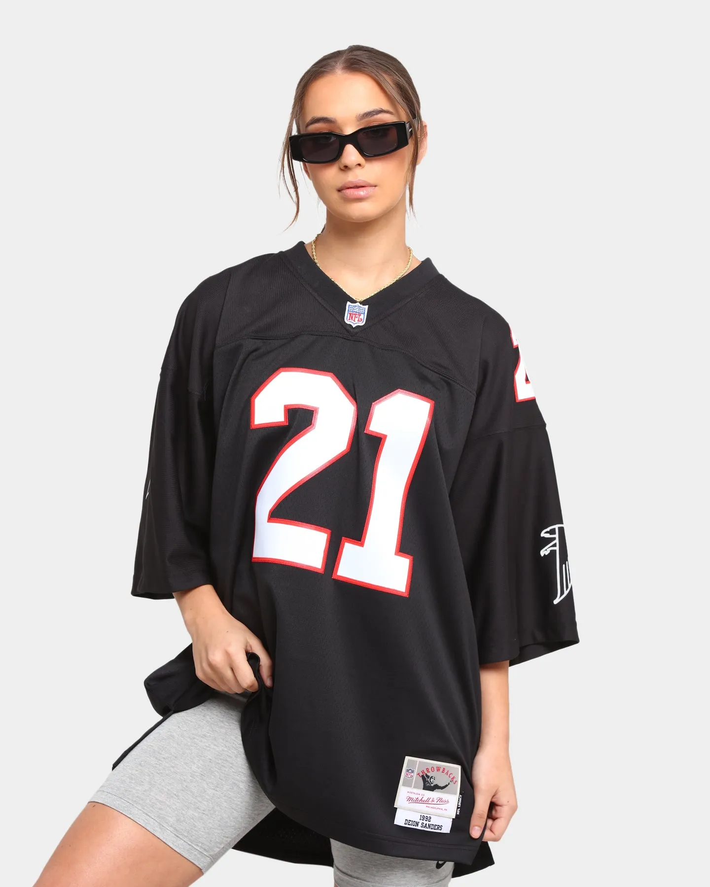 MItchell & Ness Men's Atlanta Falcons Deion Sanders #21 Legacy Jersey Black sold by Culture Kings
