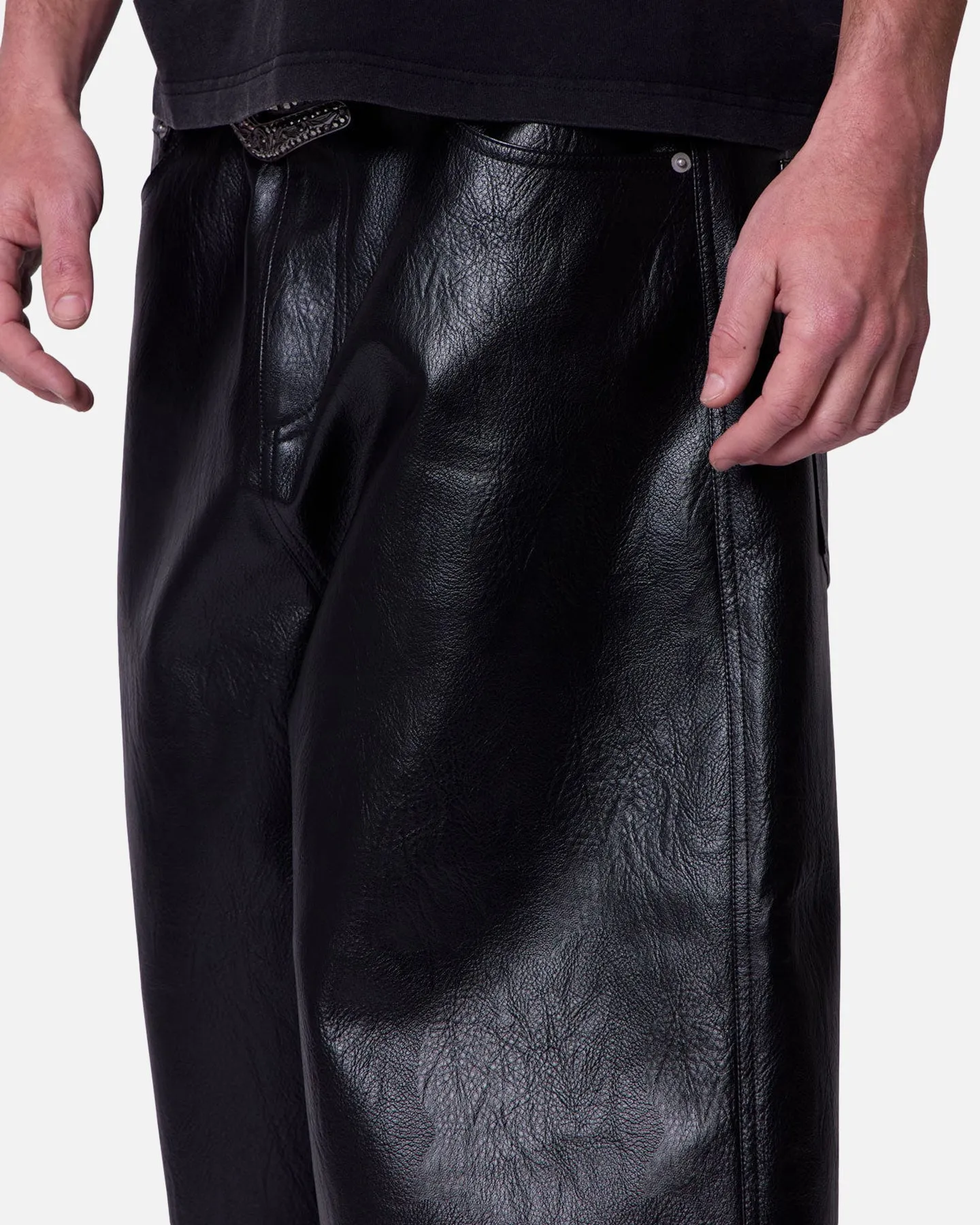 MNML Ultra Baggy Leather Shorts Black sold by Culture Kings product image thumbnail 5