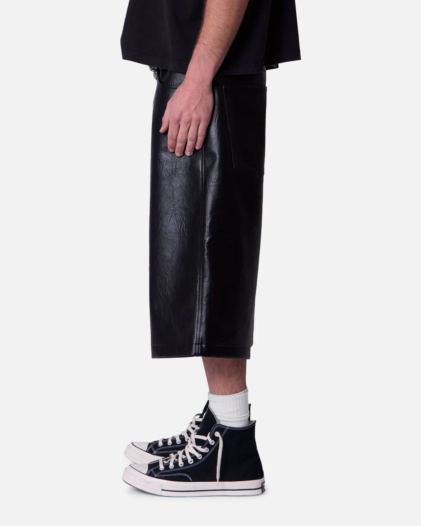 MNML Ultra Baggy Leather Shorts Black sold by Culture Kings product image thumbnail 3
