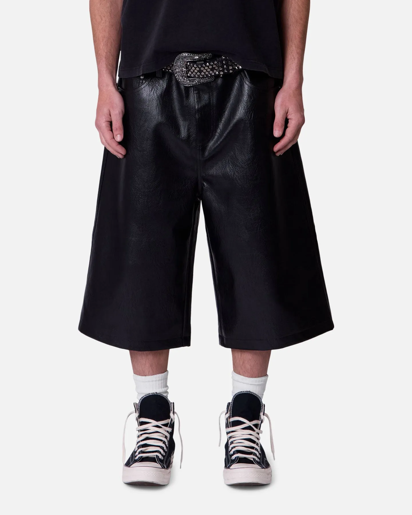 MNML Ultra Baggy Leather Shorts Black sold by Culture Kings