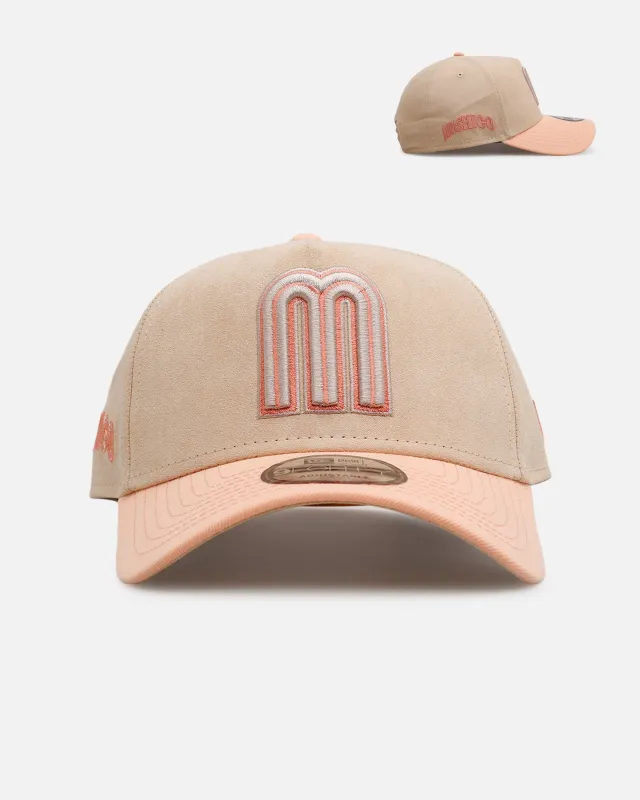 New Era Mexico National Baseball Team 'Peach Suede' 9FORTY A-Frame Snapback Peach sold by Culture Kings