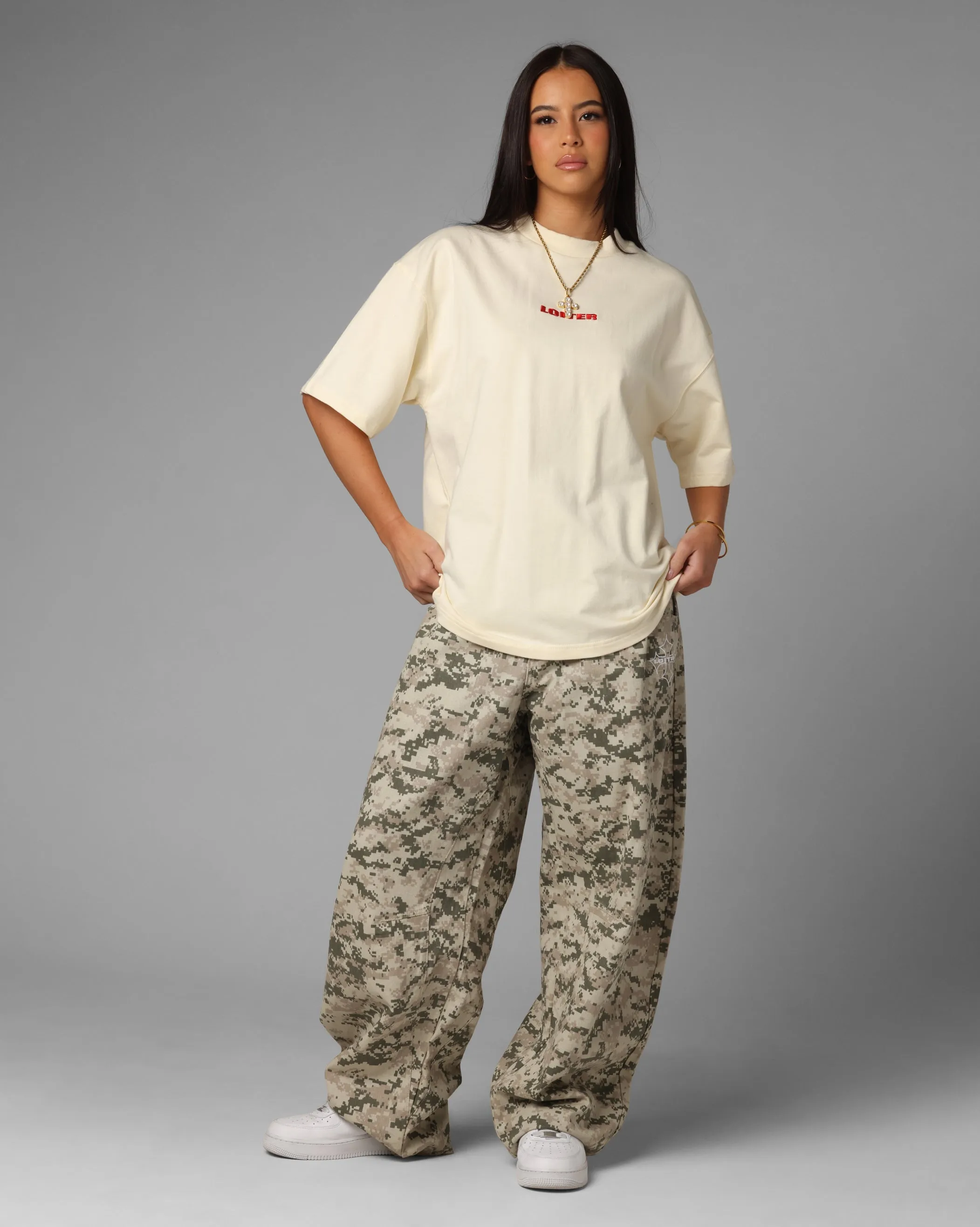 Loiter Script Boxy T-Shirt Off White sold by Culture Kings product image thumbnail 3