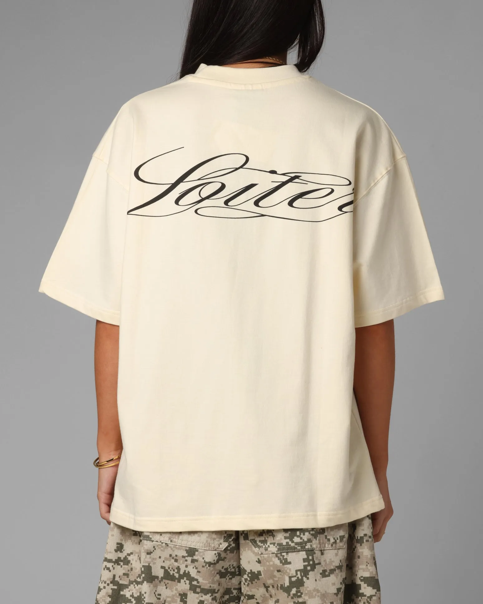 Loiter Script Boxy T-Shirt Off White sold by Culture Kings product image thumbnail 2