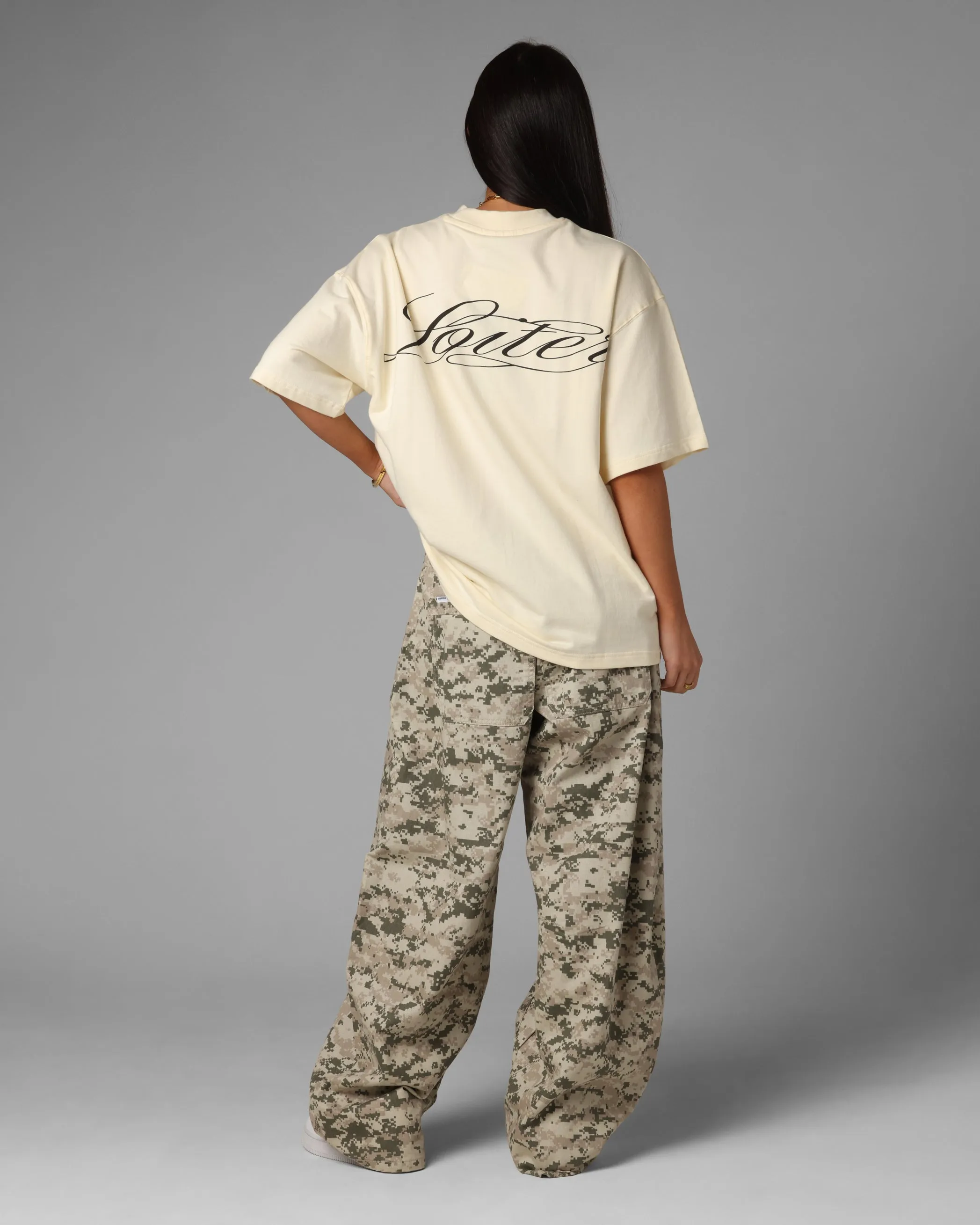 Loiter Script Boxy T-Shirt Off White sold by Culture Kings product image thumbnail 4