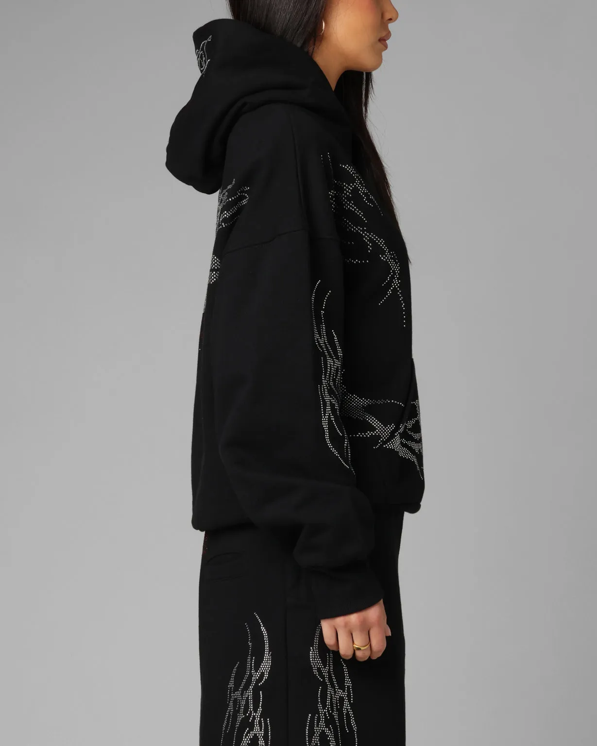 Loiter Opaque Rhinestone Premium Hoodie Black sold by Culture Kings product image thumbnail 5