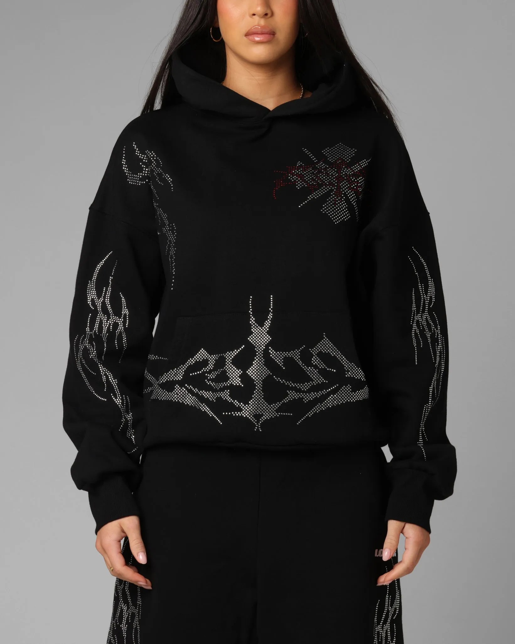 Loiter Opaque Rhinestone Premium Hoodie Black sold by Culture Kings