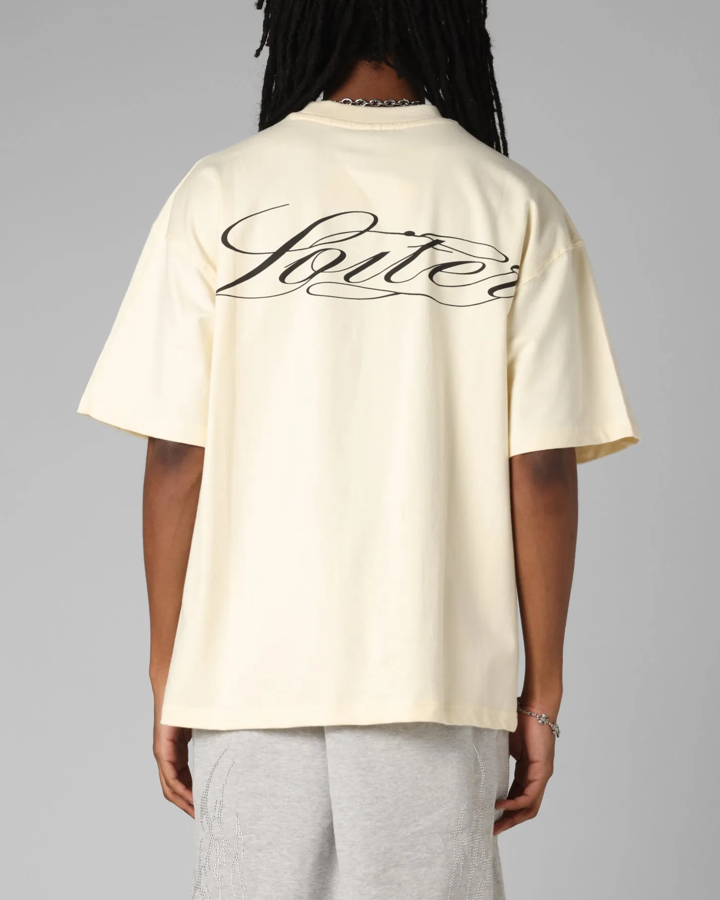 Loiter Script Boxy T-Shirt Off White sold by Culture Kings product image thumbnail 2