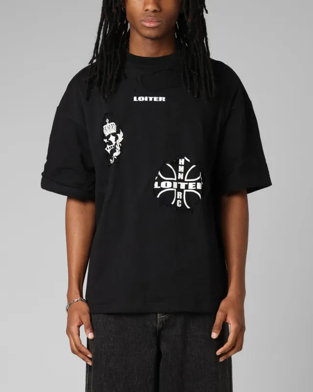 Loiter Destruction T-Shirt Black Wash sold by Culture Kings