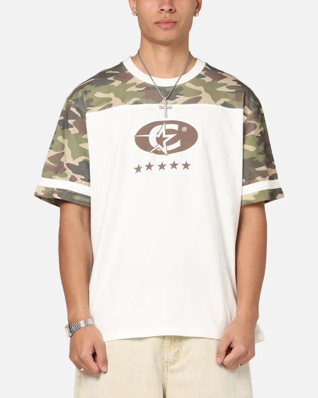 Carre Star Shooter Panelled T-Shirt Off White/Woodland Camo sold by Culture Kings