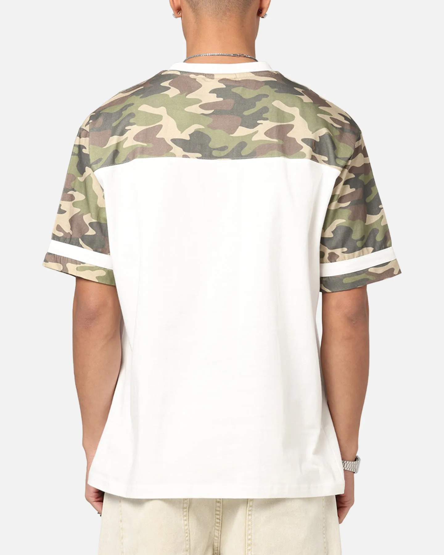 Carre Star Shooter Panelled T-Shirt Off White/Woodland Camo sold by Culture Kings product image thumbnail 3