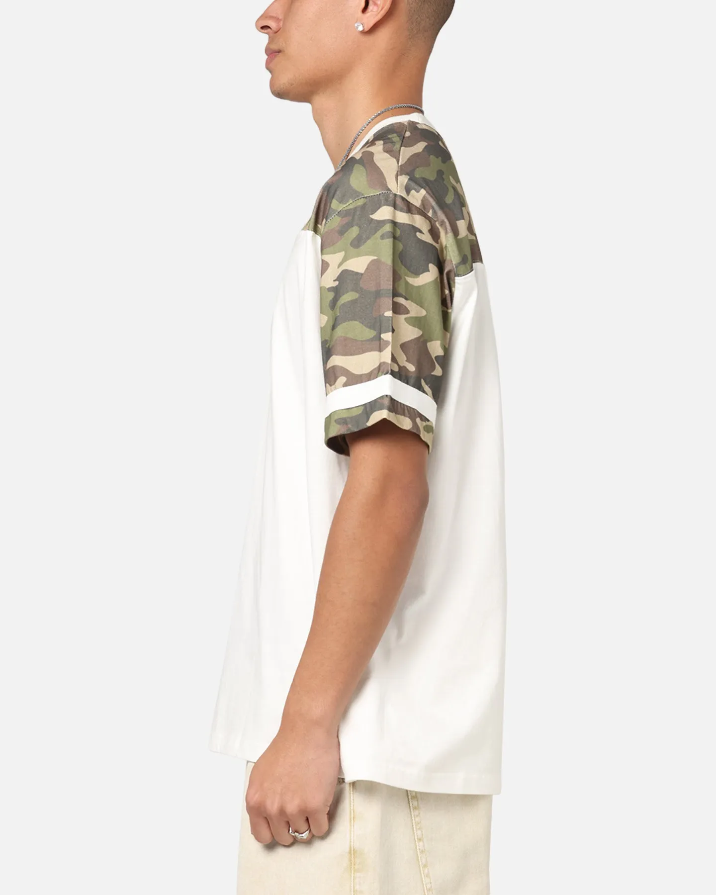 Carre Star Shooter Panelled T-Shirt Off White/Woodland Camo sold by Culture Kings product image thumbnail 5