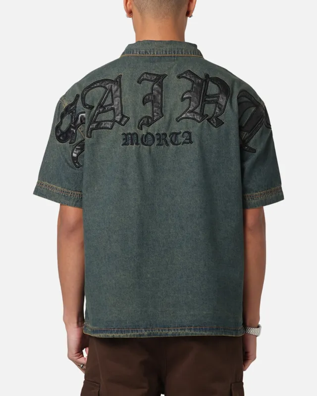 Saint Morta Gothic Noir Button Up Shirt Light Blue sold by Culture Kings