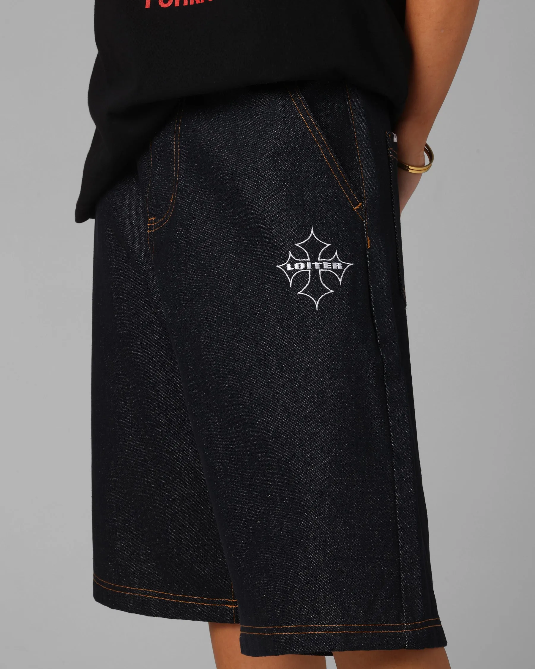 Loiter F-16 Denim Jorts Indigo sold by Culture Kings product image thumbnail 3