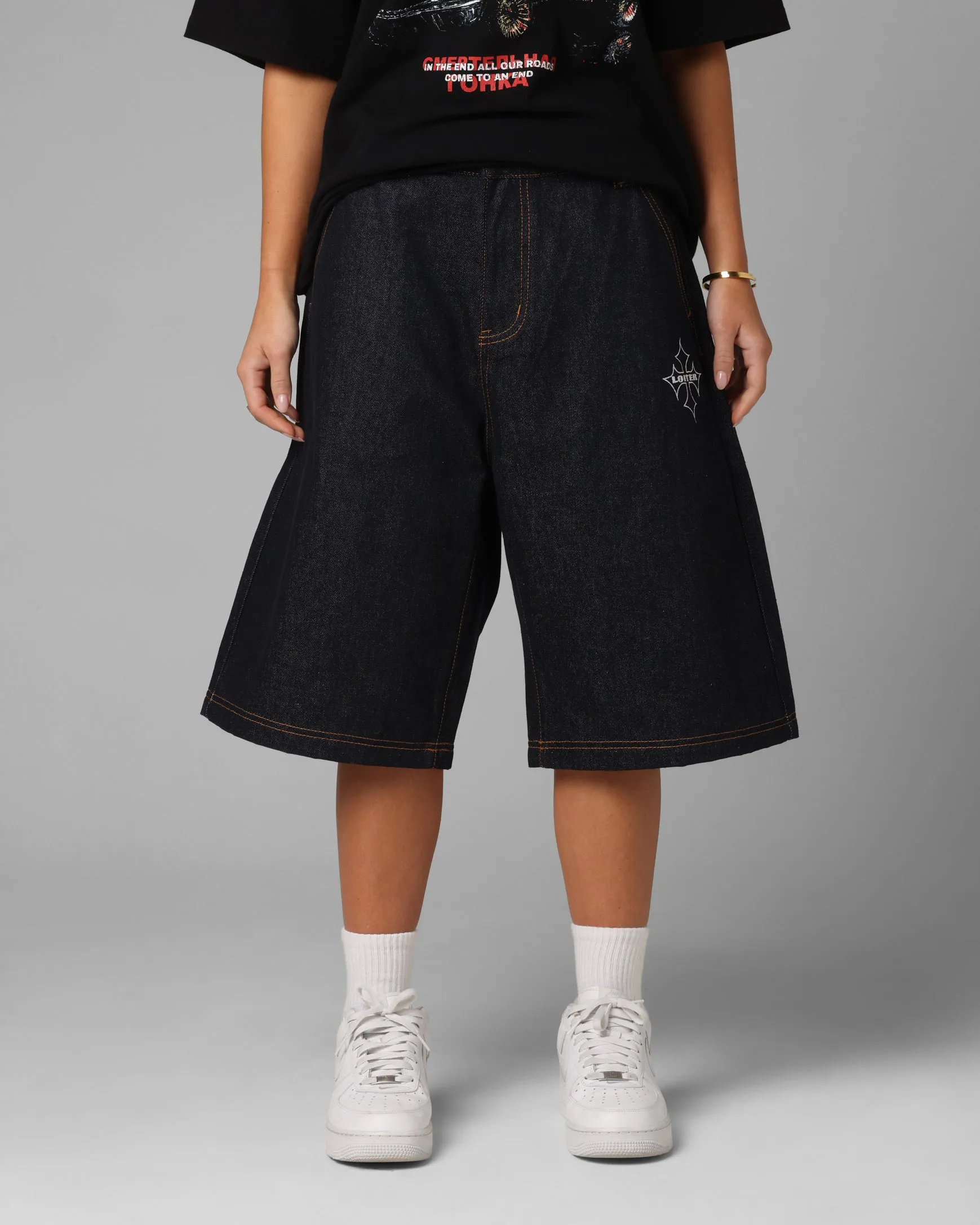 Loiter F-16 Denim Jorts Indigo sold by Culture Kings