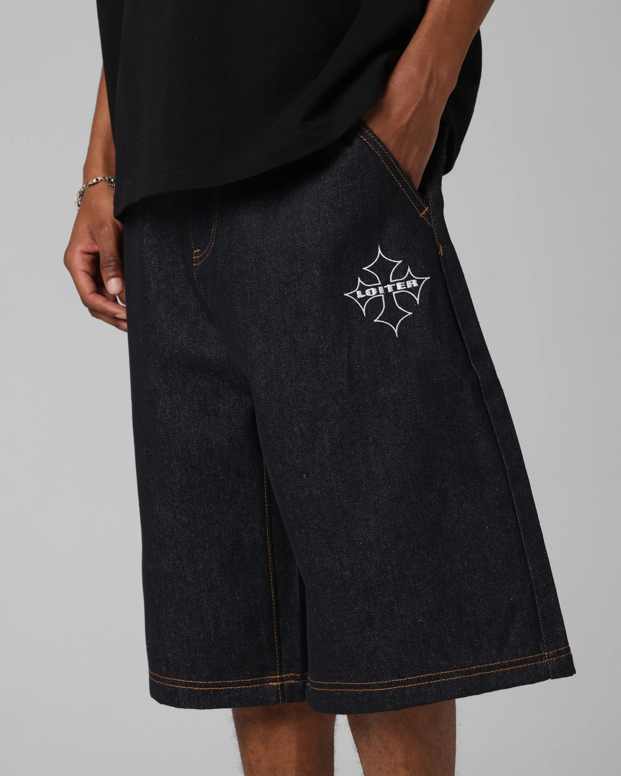 Loiter F-16 Denim Jorts Indigo sold by Culture Kings product image thumbnail 3