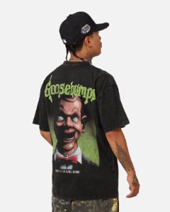 American Thrift X Goosebumps Living Dummy Vintage T-Shirt Black Wash sold by Culture Kings