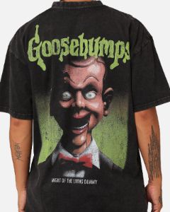 American Thrift X Goosebumps Living Dummy Vintage T-Shirt Black Wash sold by Culture Kings