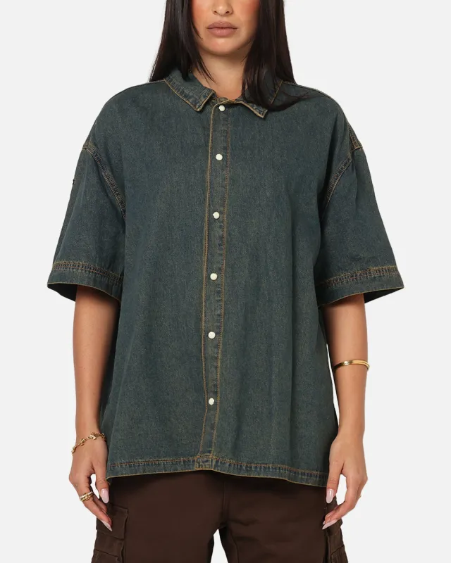 Saint Morta Gothic Noir Button Up Shirt Light Blue sold by Culture Kings