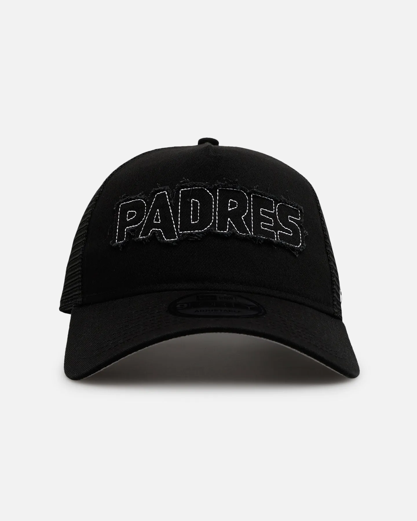 New Era San Diego Padres 'Distressed' 9FORTY A-Frame Trucker Snapback Black/White sold by Culture Kings