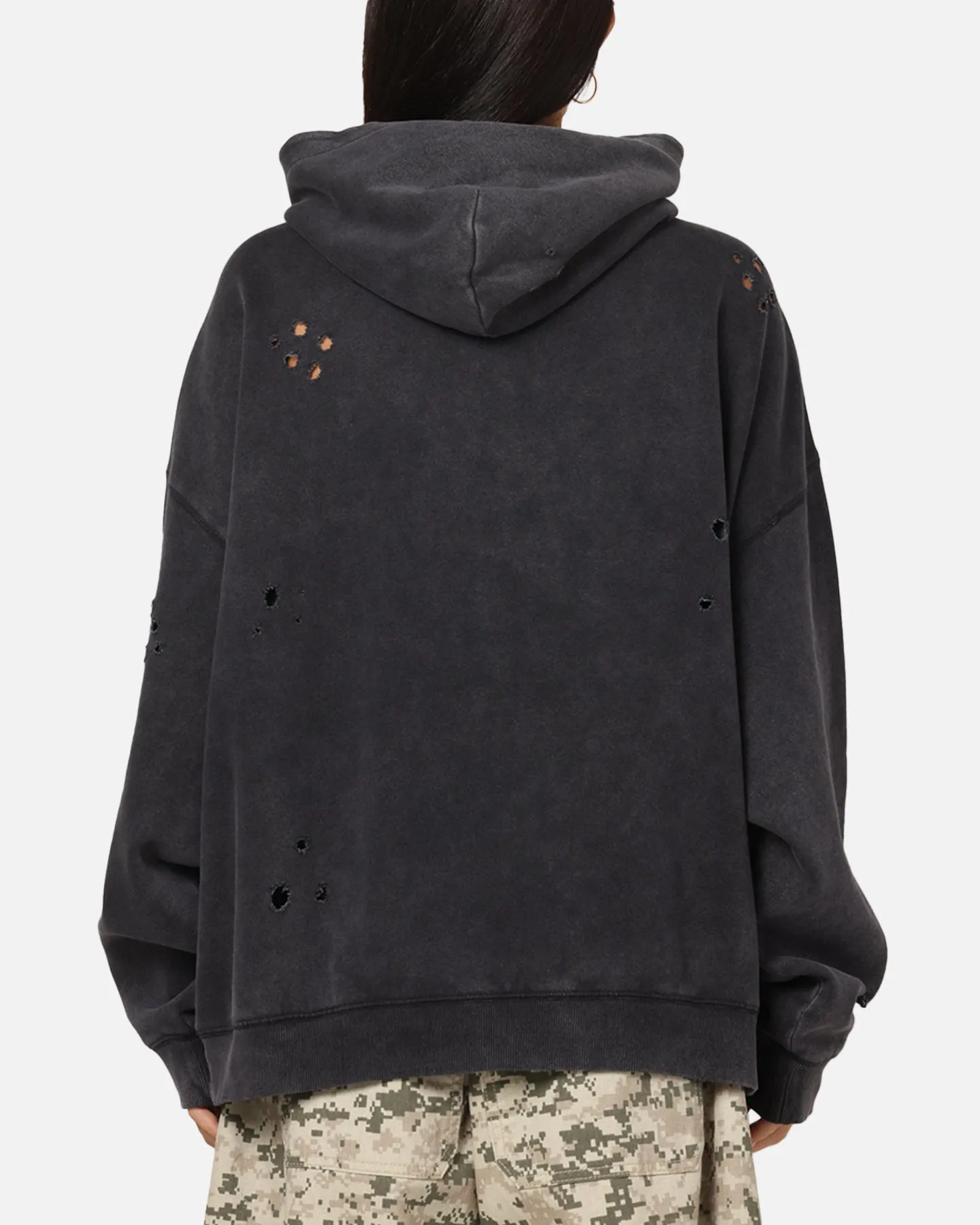 Mitchell & Ness Las Vegas Raiders Distressed Rhinestone Logo Hoodie Faded Black sold by Culture Kings product image thumbnail 3