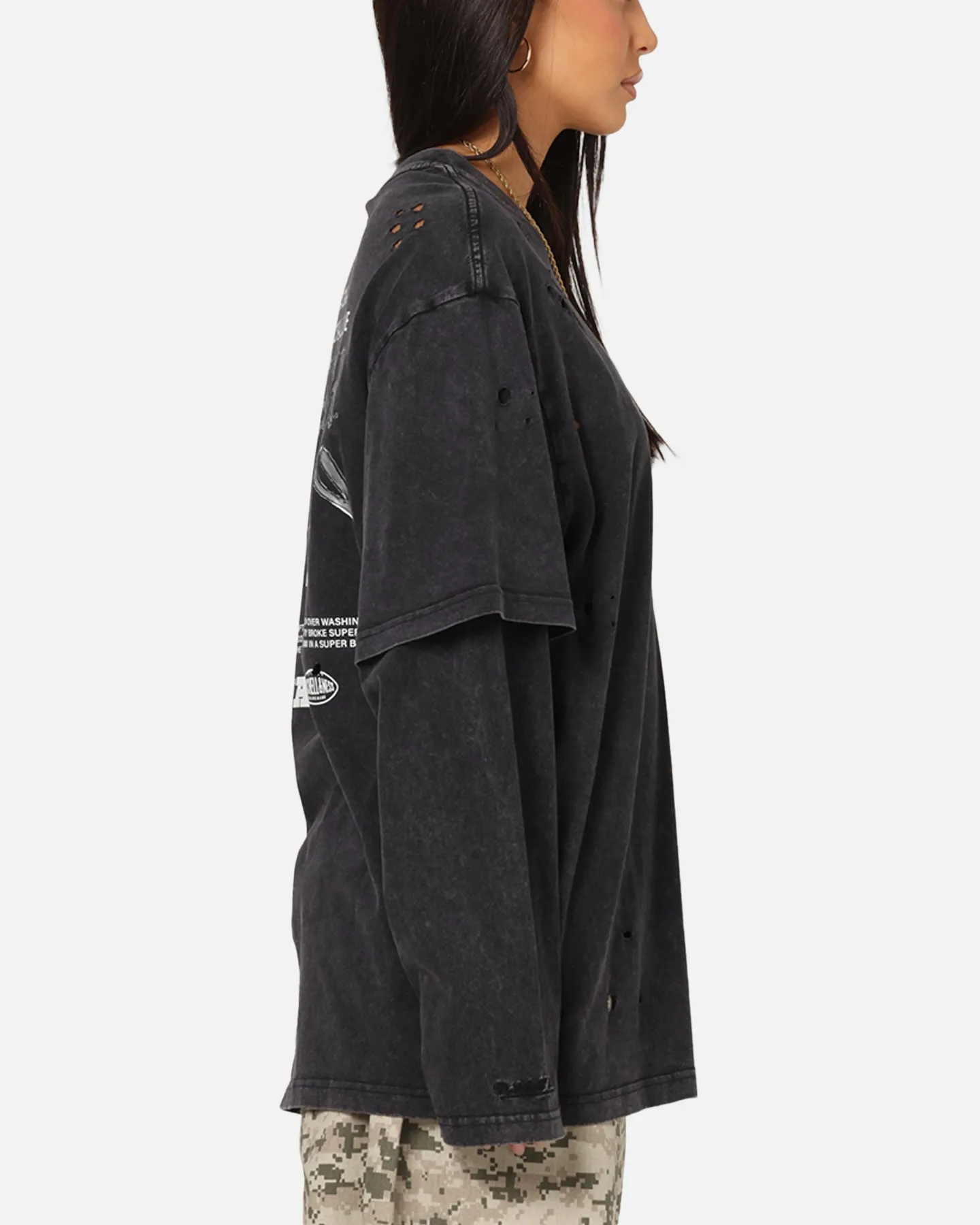 Mitchell & Ness Las Vegas Raiders Chromed Mock Long Sleeve T-Shirt Faded Black sold by Culture Kings product image thumbnail 5