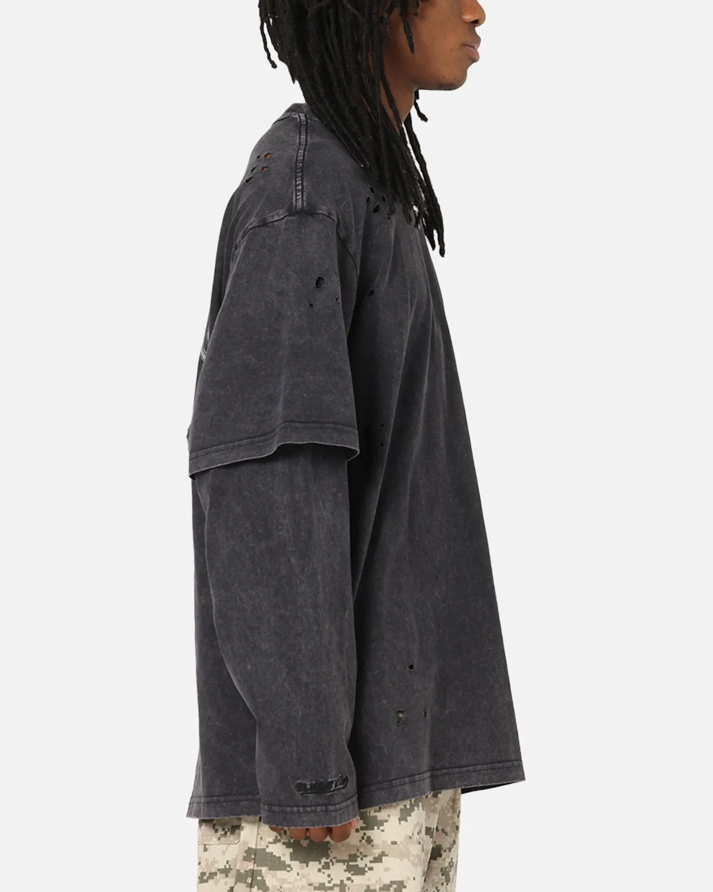 Mitchell & Ness Las Vegas Raiders Chromed Mock Long Sleeve T-Shirt Faded Black sold by Culture Kings product image thumbnail 5