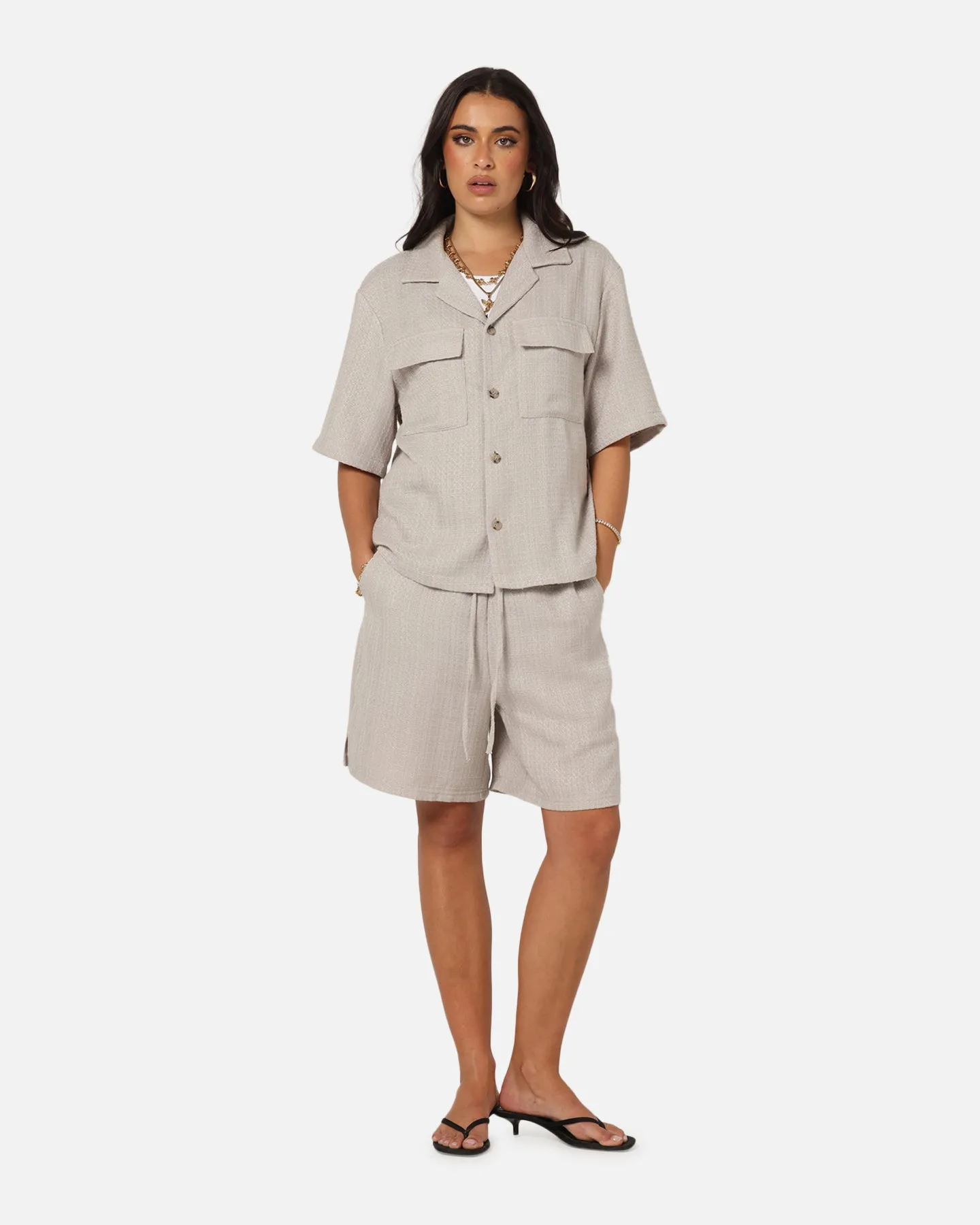 XXIII Textured Button Up Shirt Stone sold by Culture Kings product image thumbnail 2