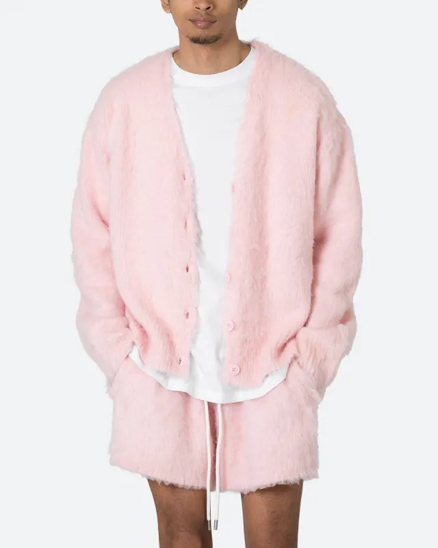 MNML Fuzzy Cardigan Sweater Pink sold by Culture Kings