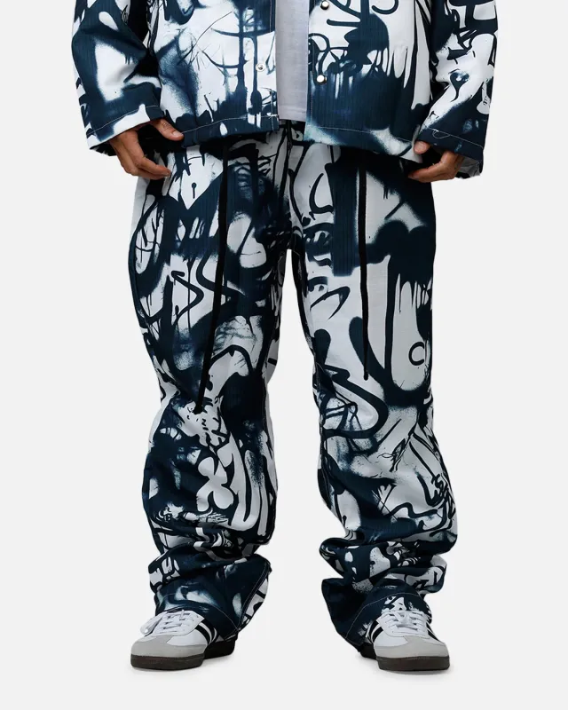 MNML Graffiti Coach Pants Black/White sold by Culture Kings