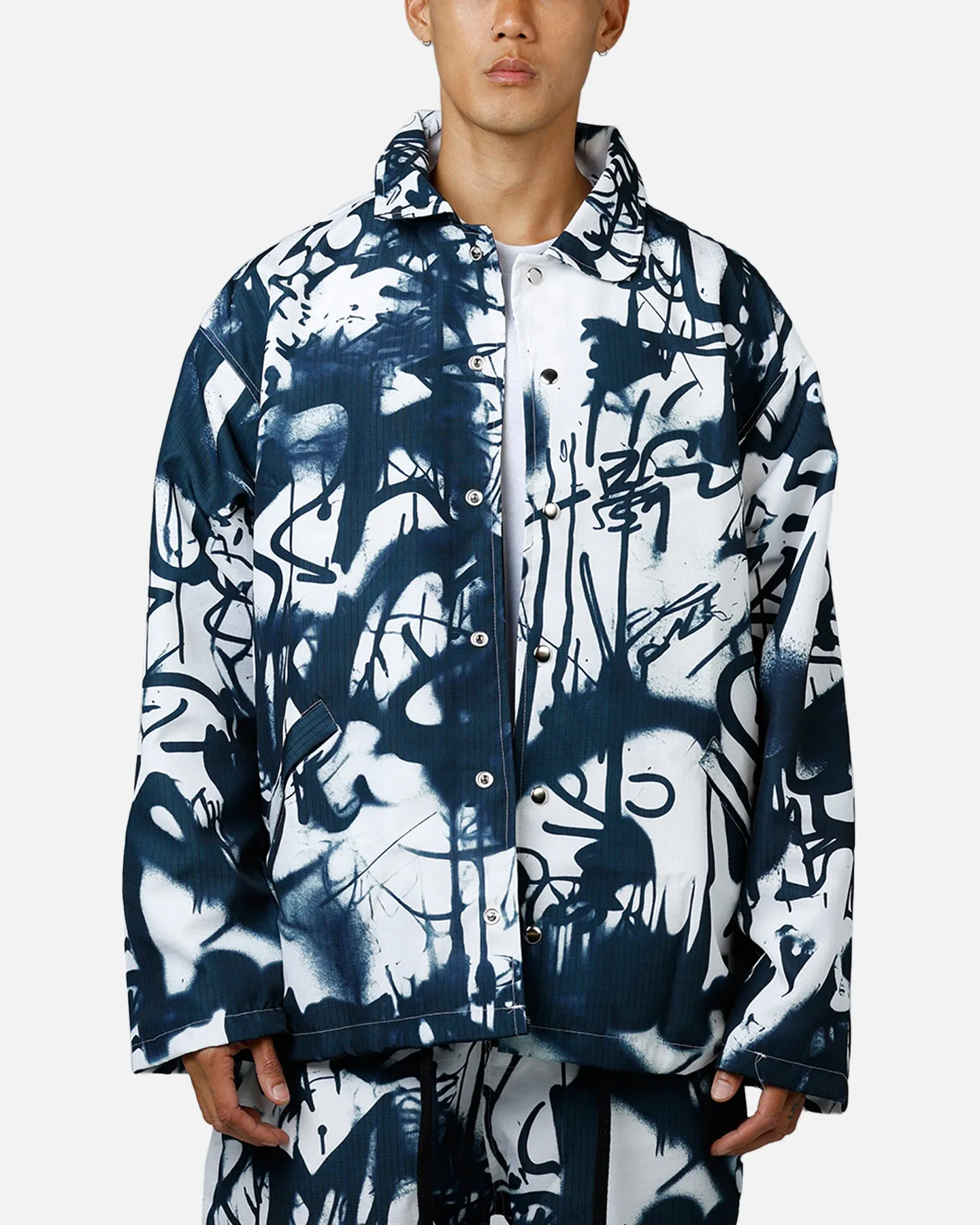 MNML Graffiti Coach Jacket Black/White sold by Culture Kings