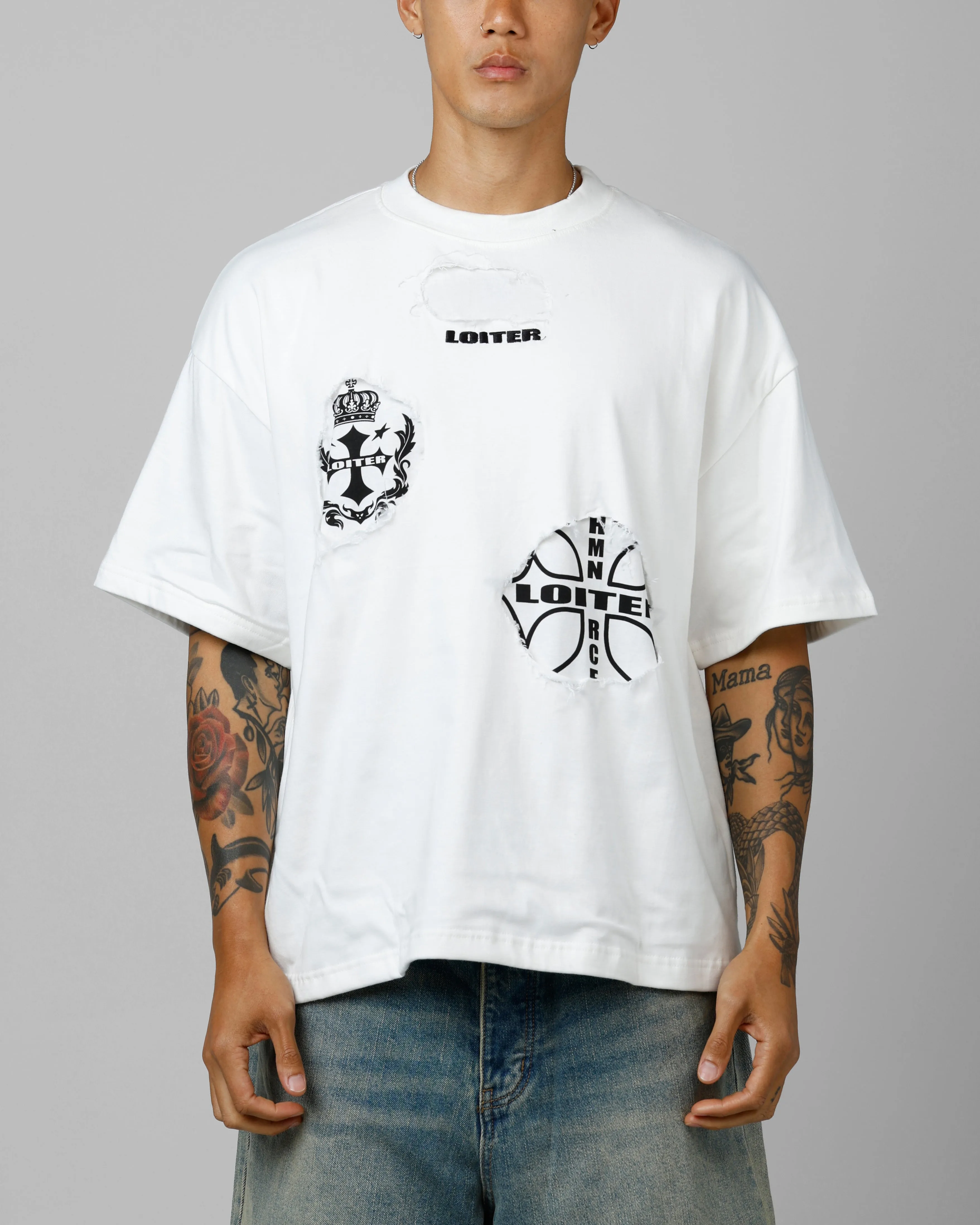 Loiter Destruction T-Shirt Off White sold by Culture Kings