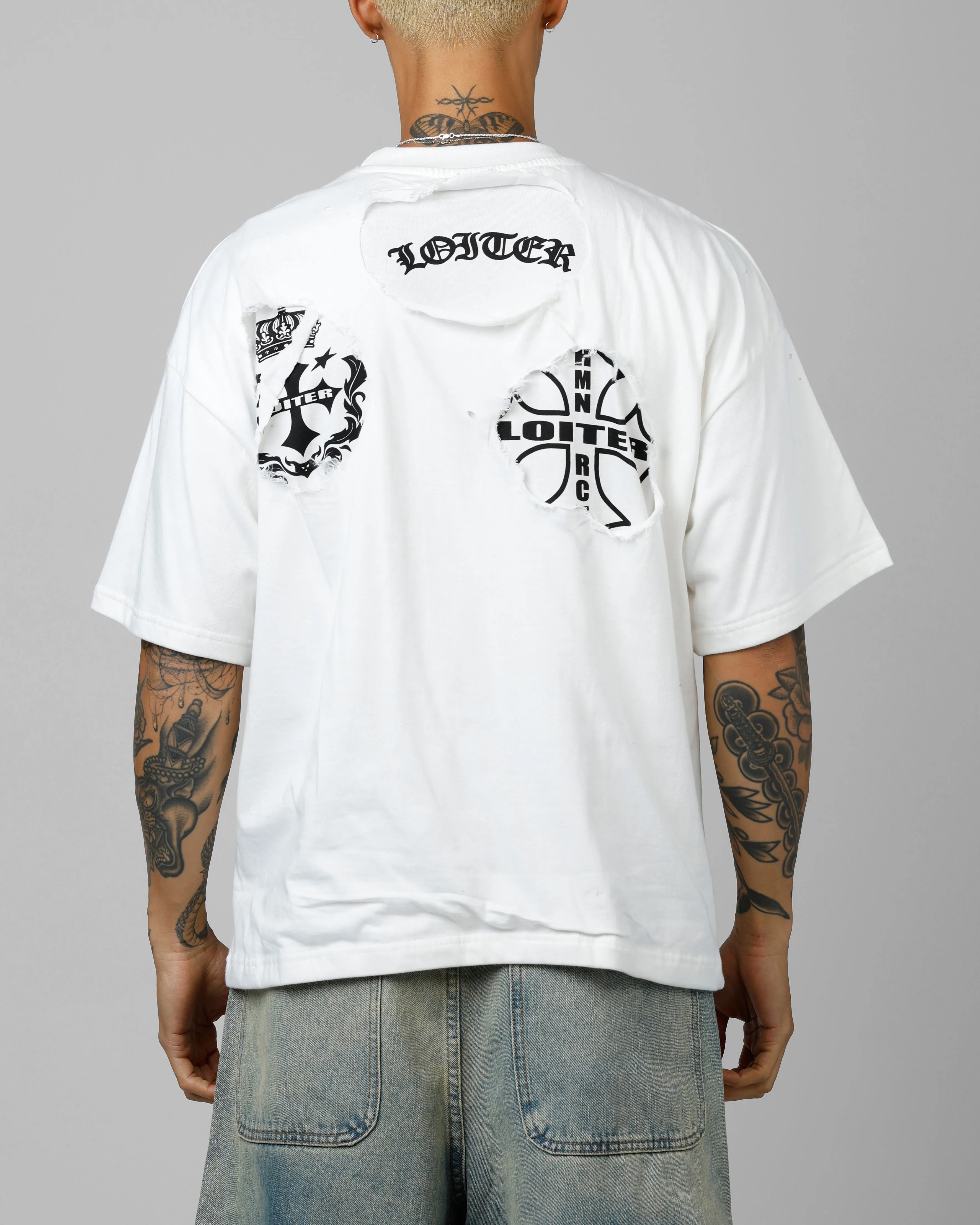 Loiter Destruction T-Shirt Off White sold by Culture Kings product image thumbnail 2