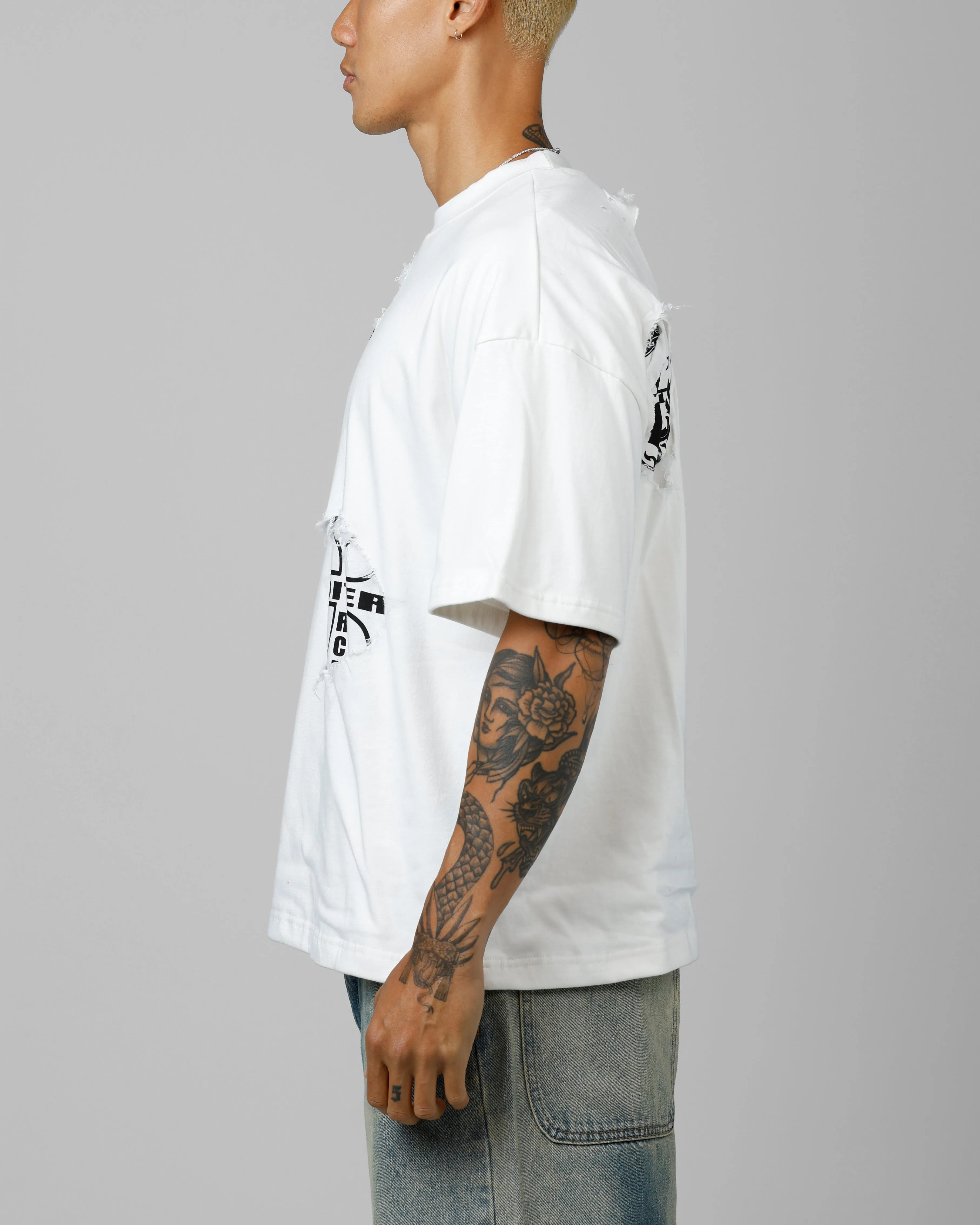 Loiter Destruction T-Shirt Off White sold by Culture Kings product image thumbnail 5